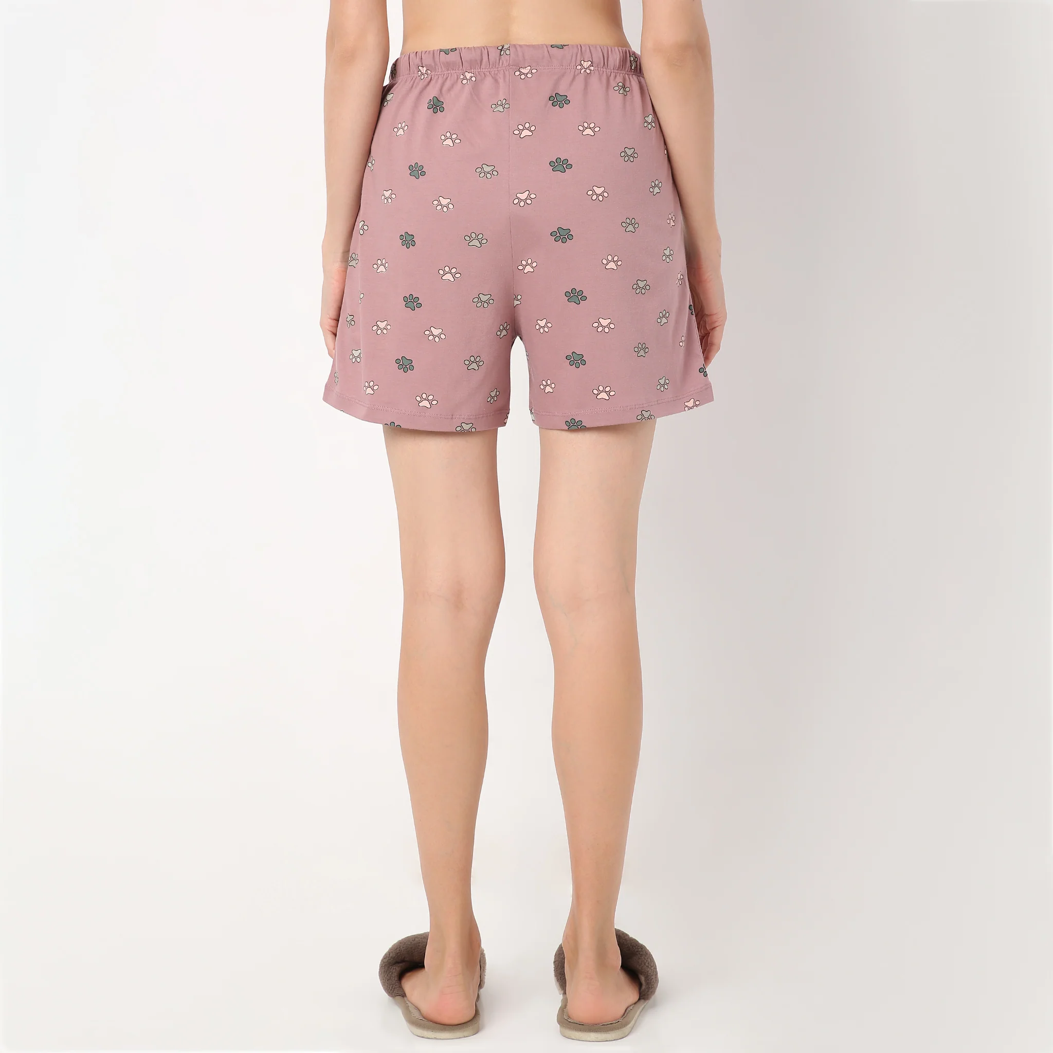 Above Knee Animal Print Lounge Shorts - Image 3