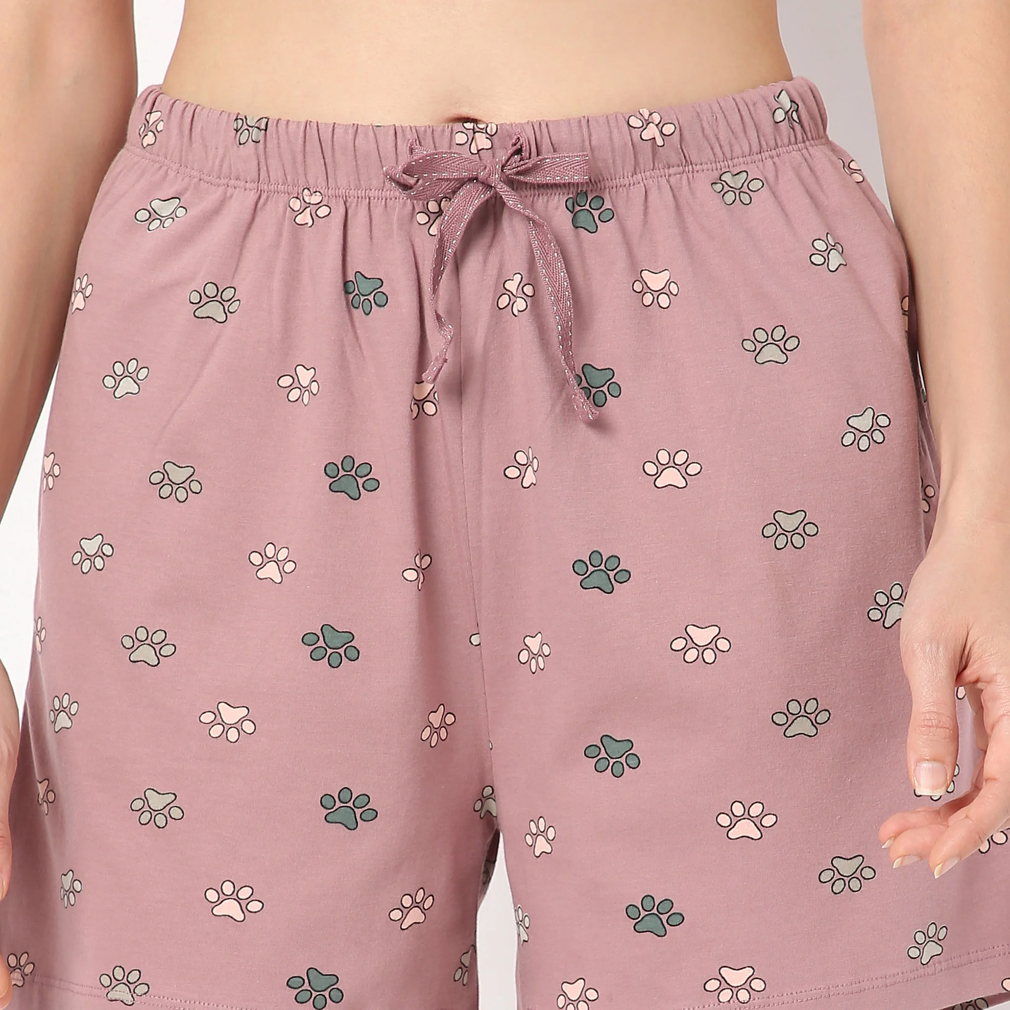 Above Knee Animal Print Lounge Shorts - Image 4