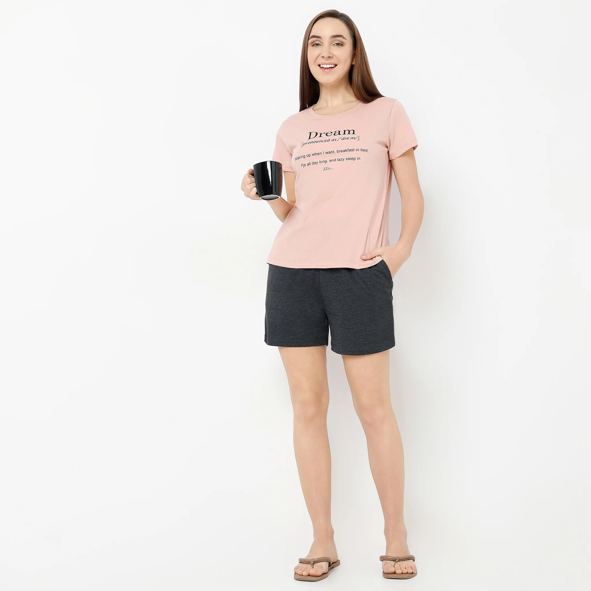 Above Knee Solid Lounge Shorts