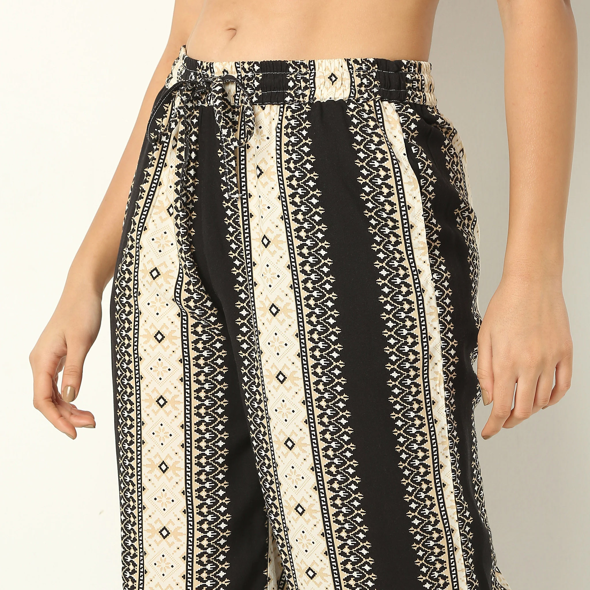 Ankle Length Straight Fit Printed Lounge Palazzos - Image 4