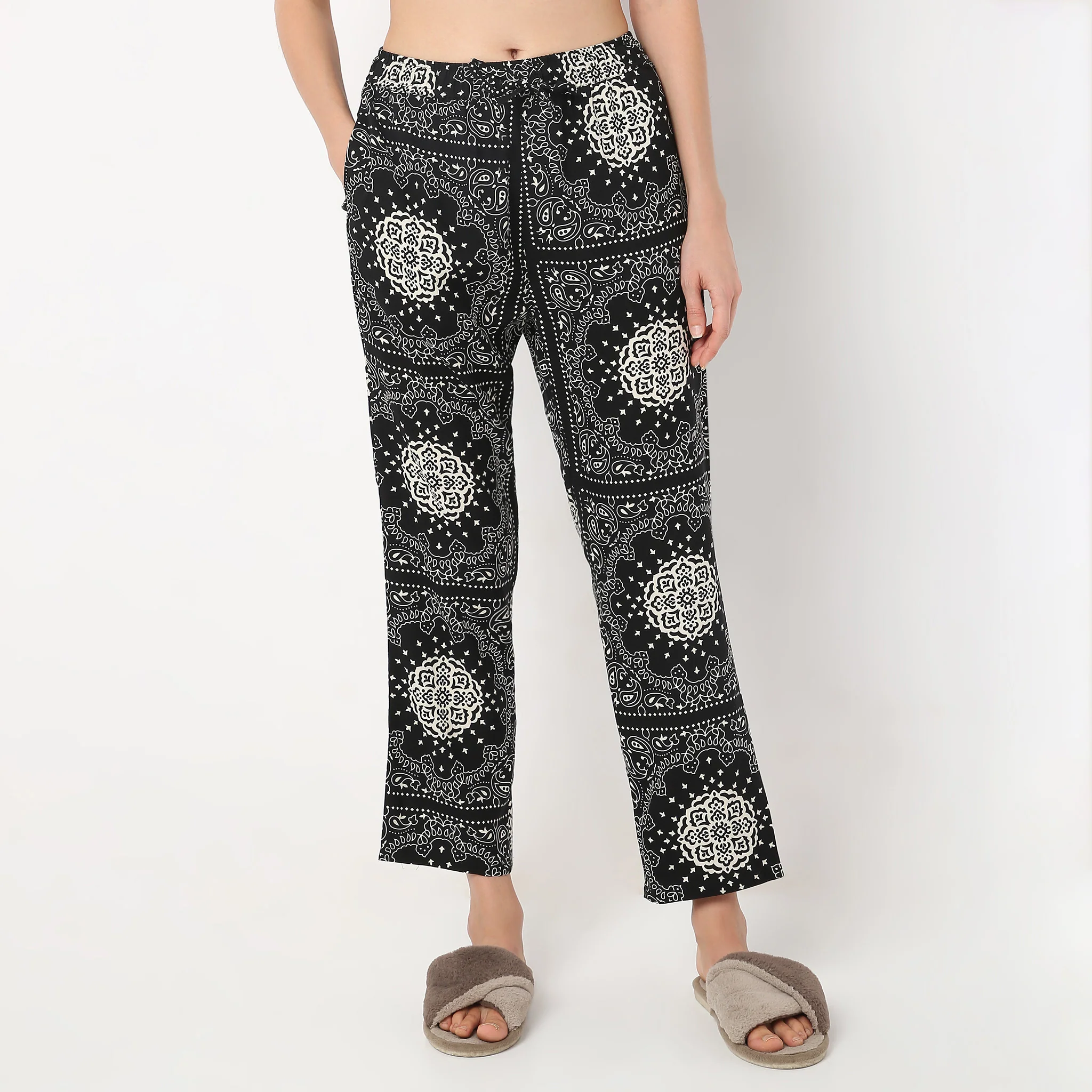 Ankle Length Woven Printed Lounge Palazzo - Image 2
