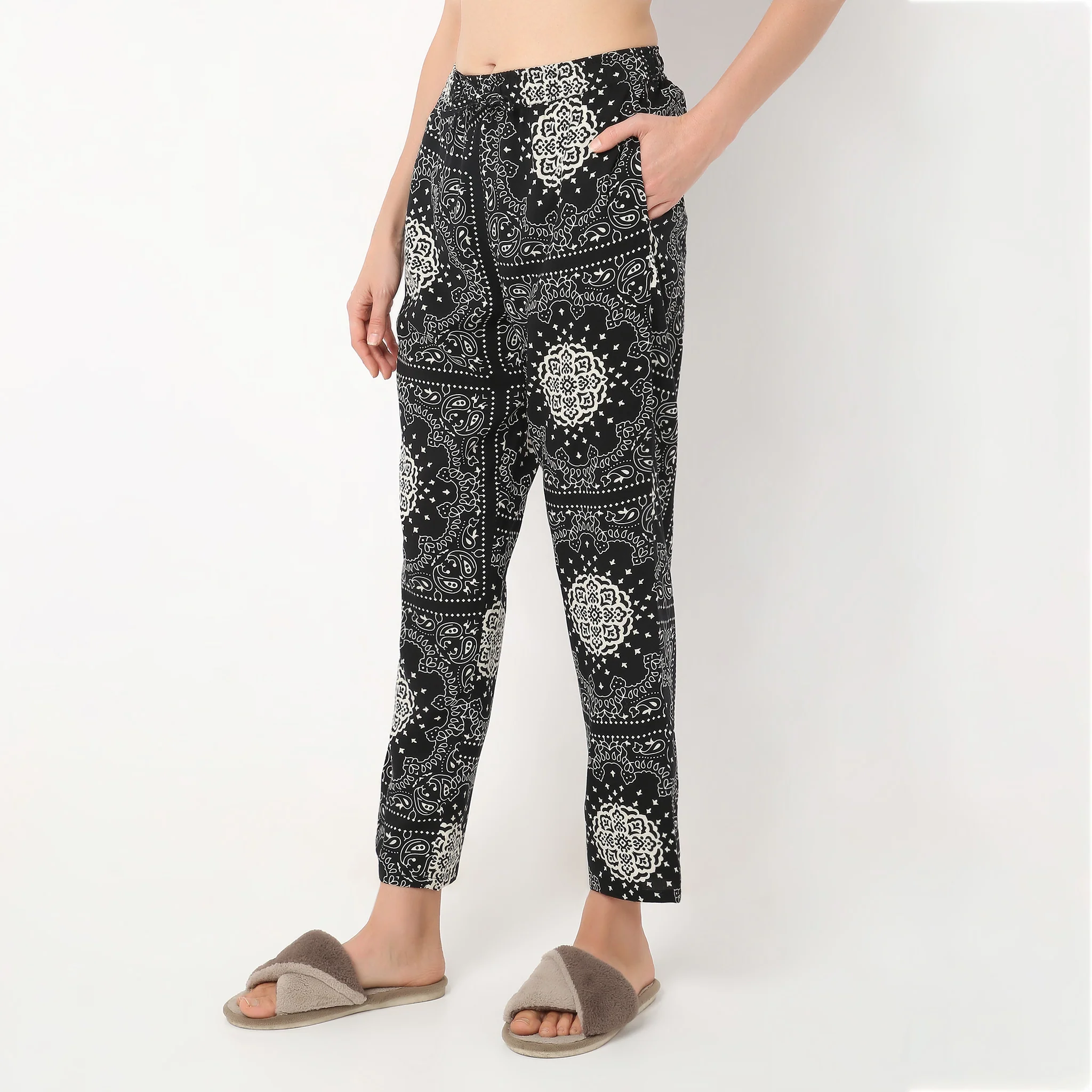 Ankle Length Woven Printed Lounge Palazzo - Image 5