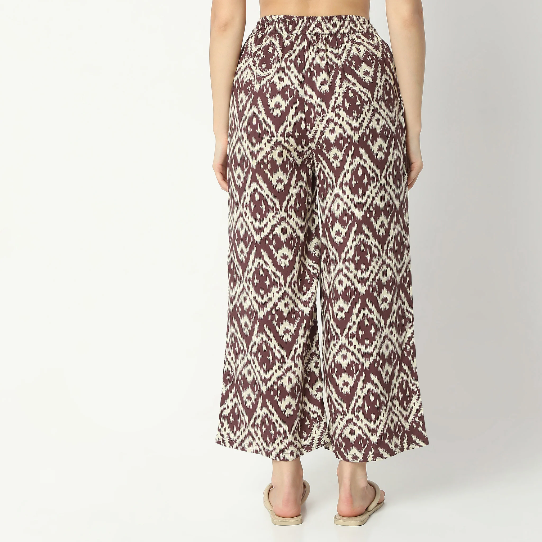 Printed Ankle Length Mid Rise Lounge Pyjamas - Image 3
