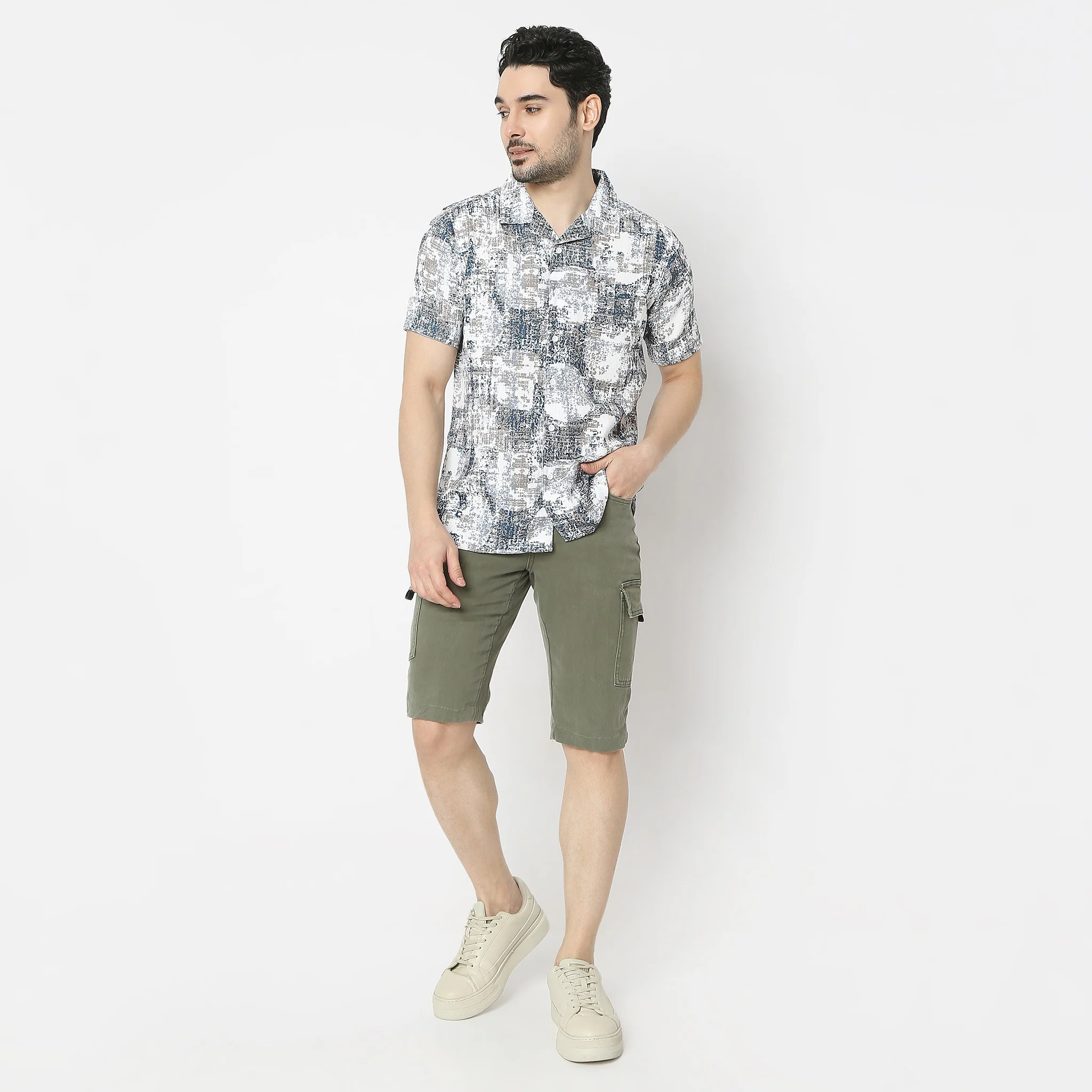 RetreatįµĖ£ Printed Camp Collar Half Sleeve Shirt - Image 7