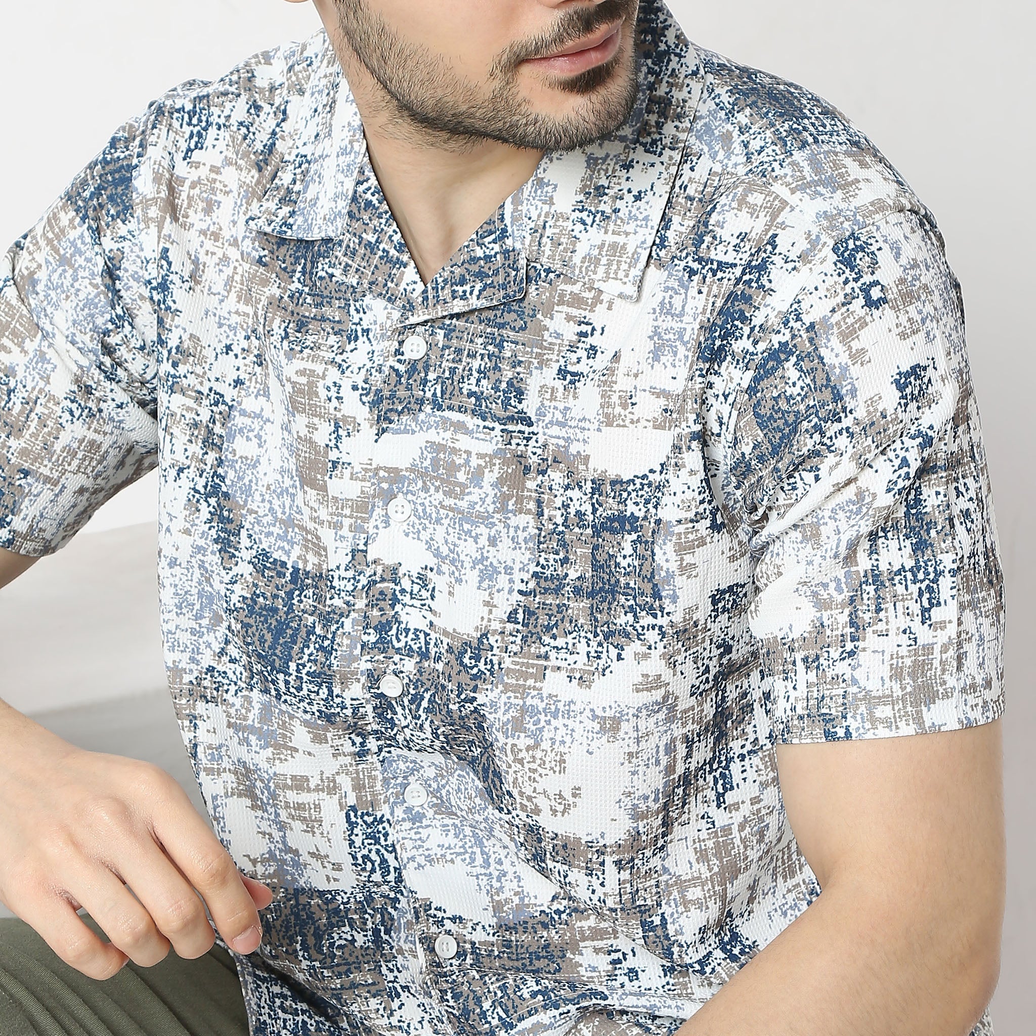RetreatįµĖ£ Printed Camp Collar Half Sleeve Shirt - Image 9