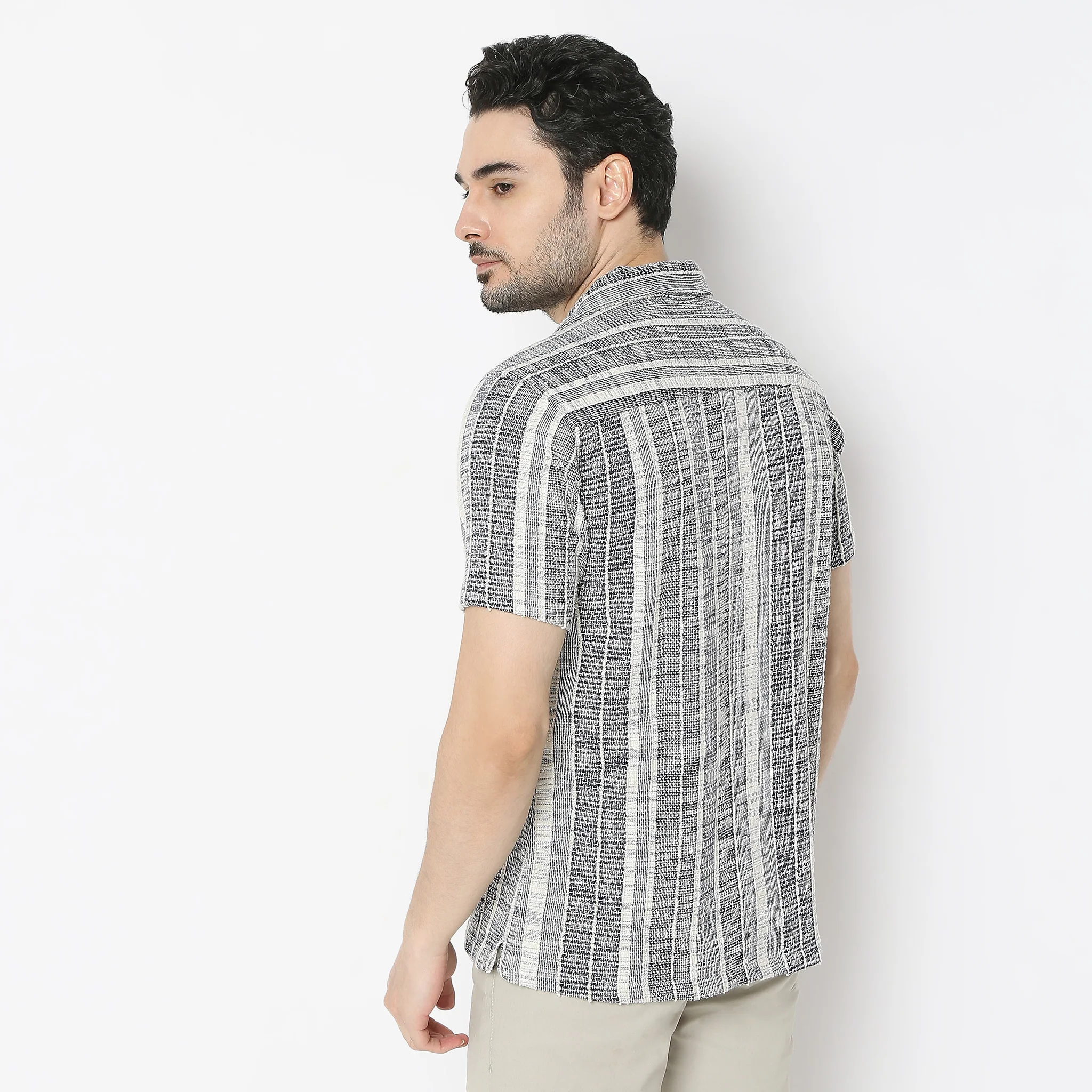 Printed Camp Collar Half Sleeve Mood Shirt - Image 3
