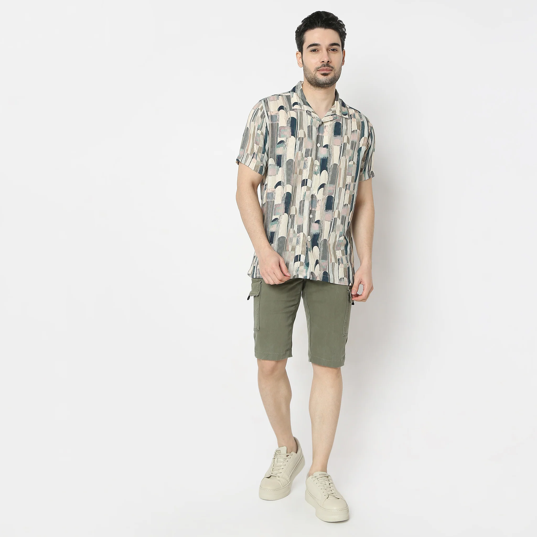 Retreat ShirtįµĖ£ Camp Collar Half Sleeve Printed Relaxed Fit - Image 2