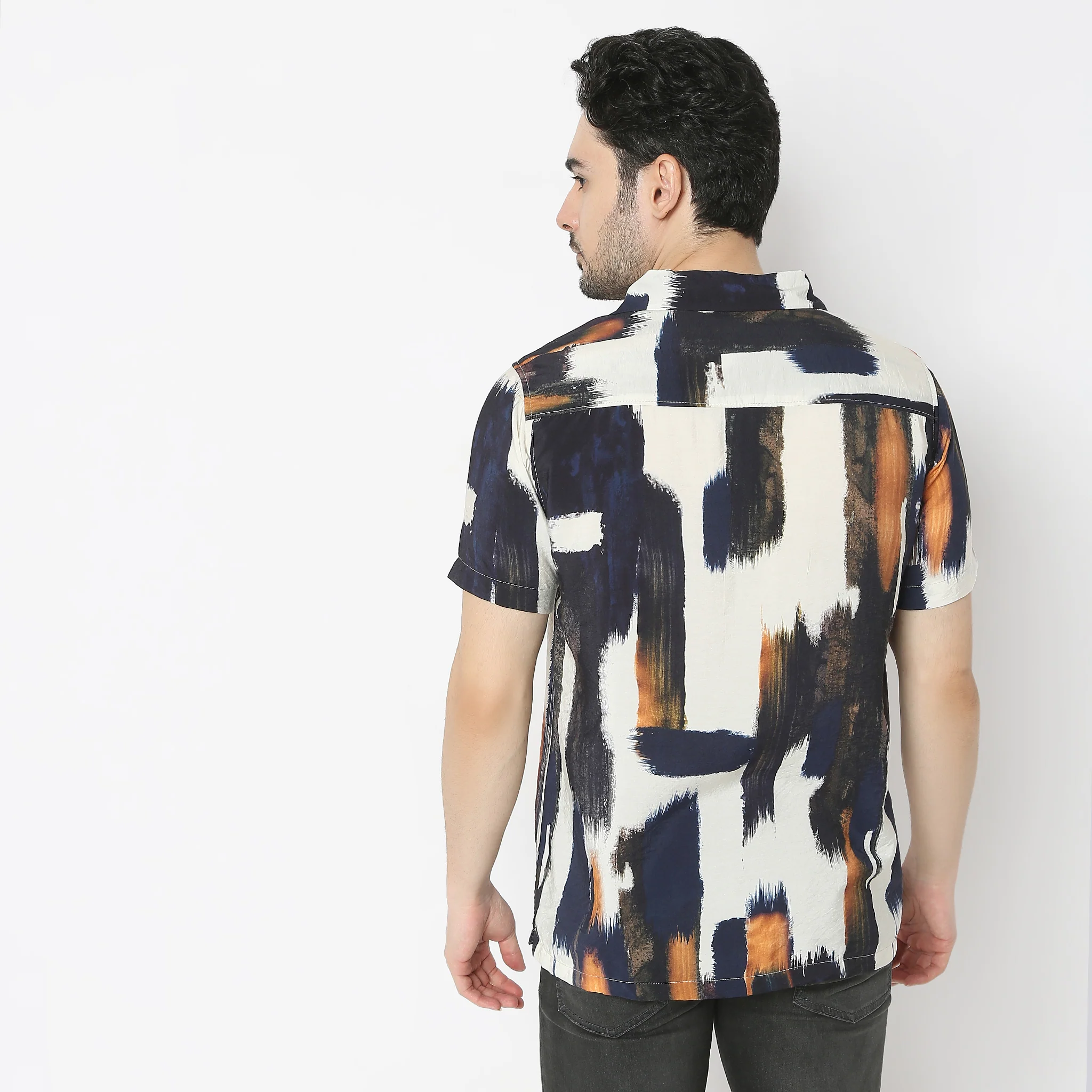 Retreatᵉˣ Printed Camp Collar Half Sleeve Shirt - Image 13