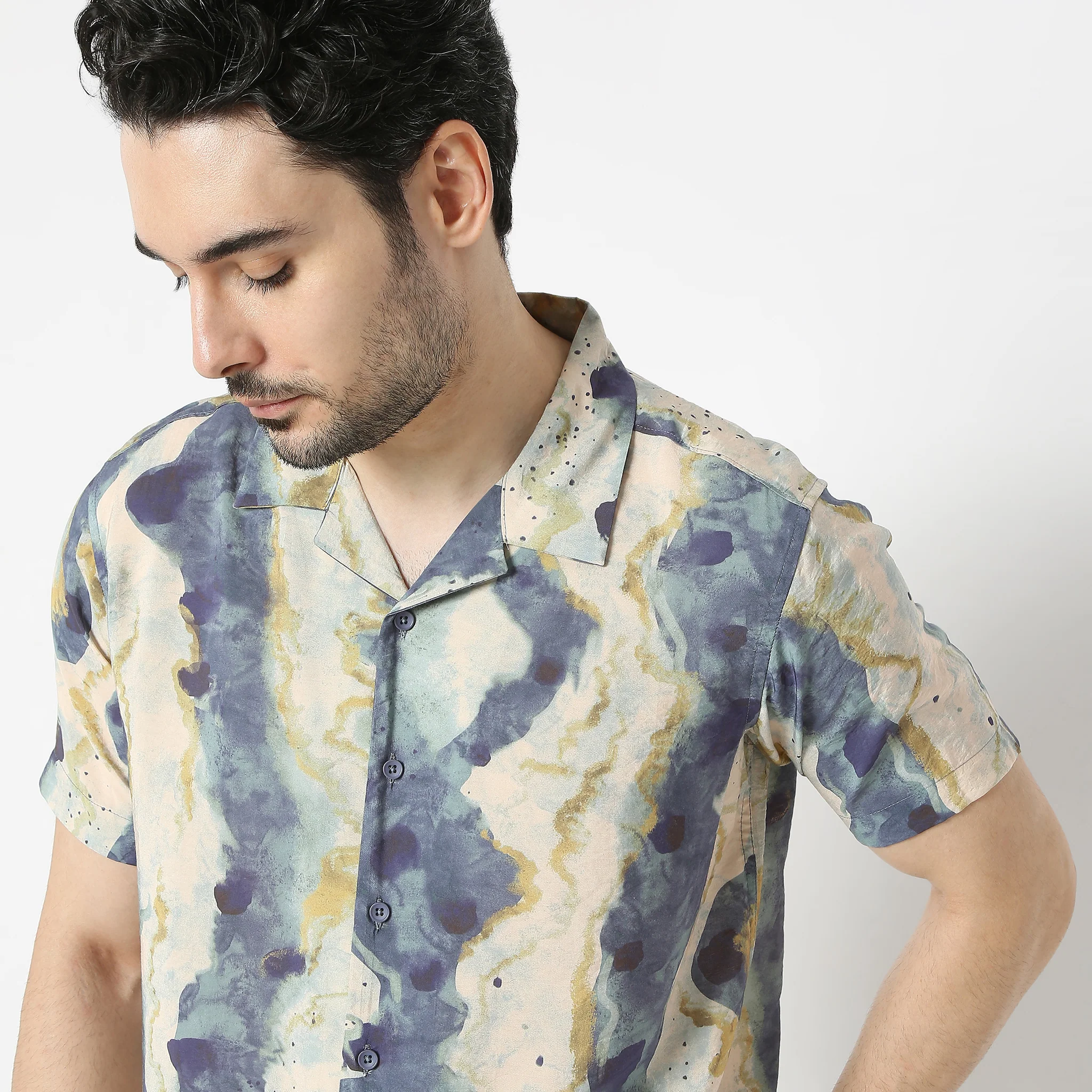Retreatᵉˣ Printed Camp Collar Half Sleeve Shirt - Image 4