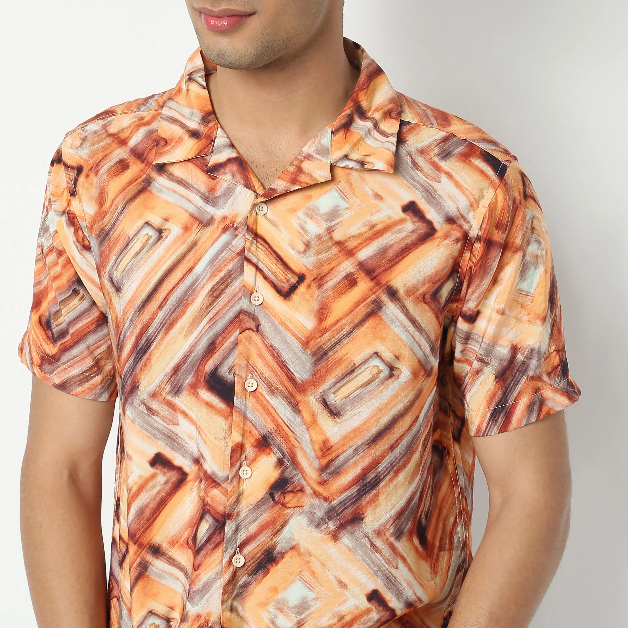 Retreatᵉˣ Printed Camp Collar Half Sleeve Shirt - Image 9