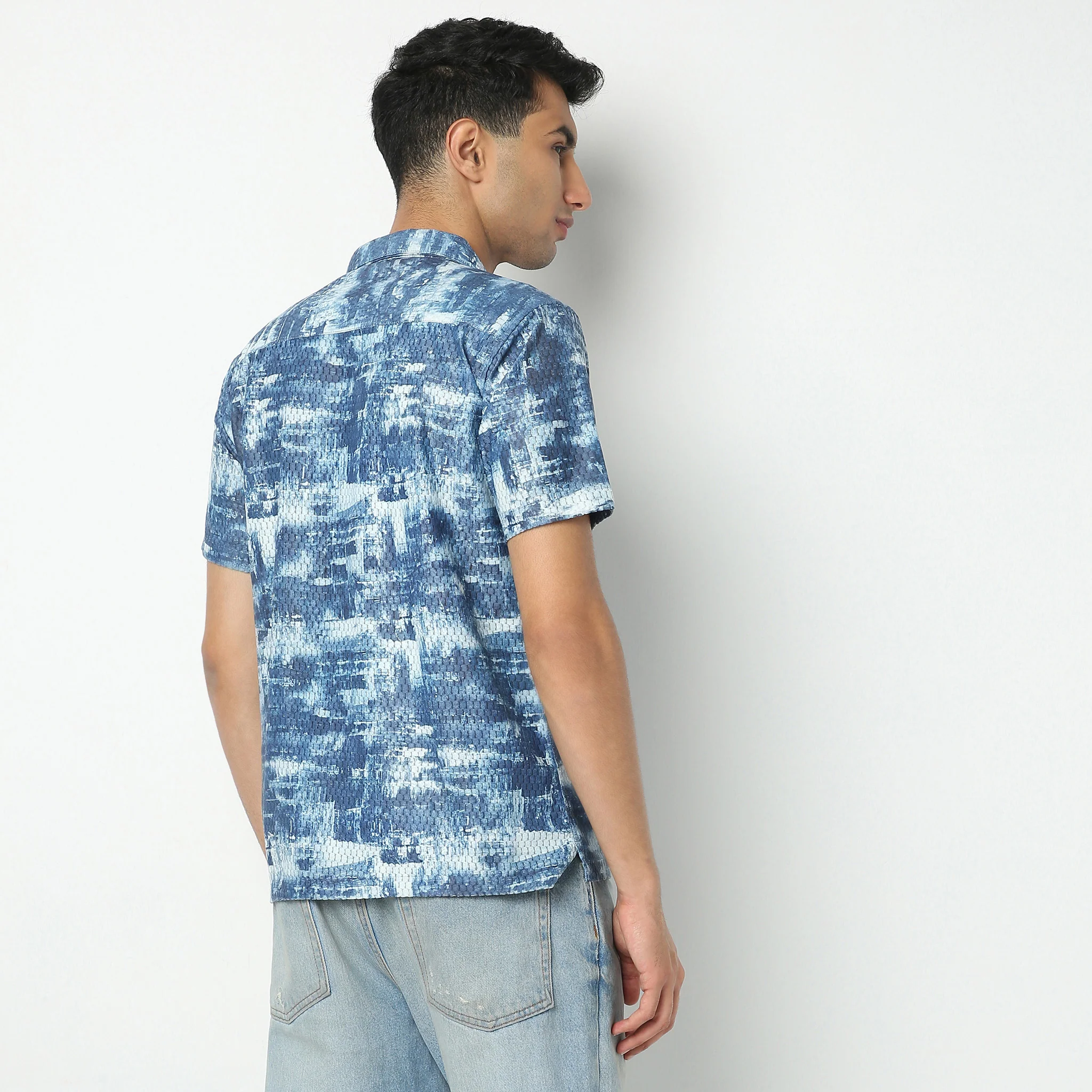 Printed Camp Collar Retreat Half Sleeve Retreat Shirt - Image 3