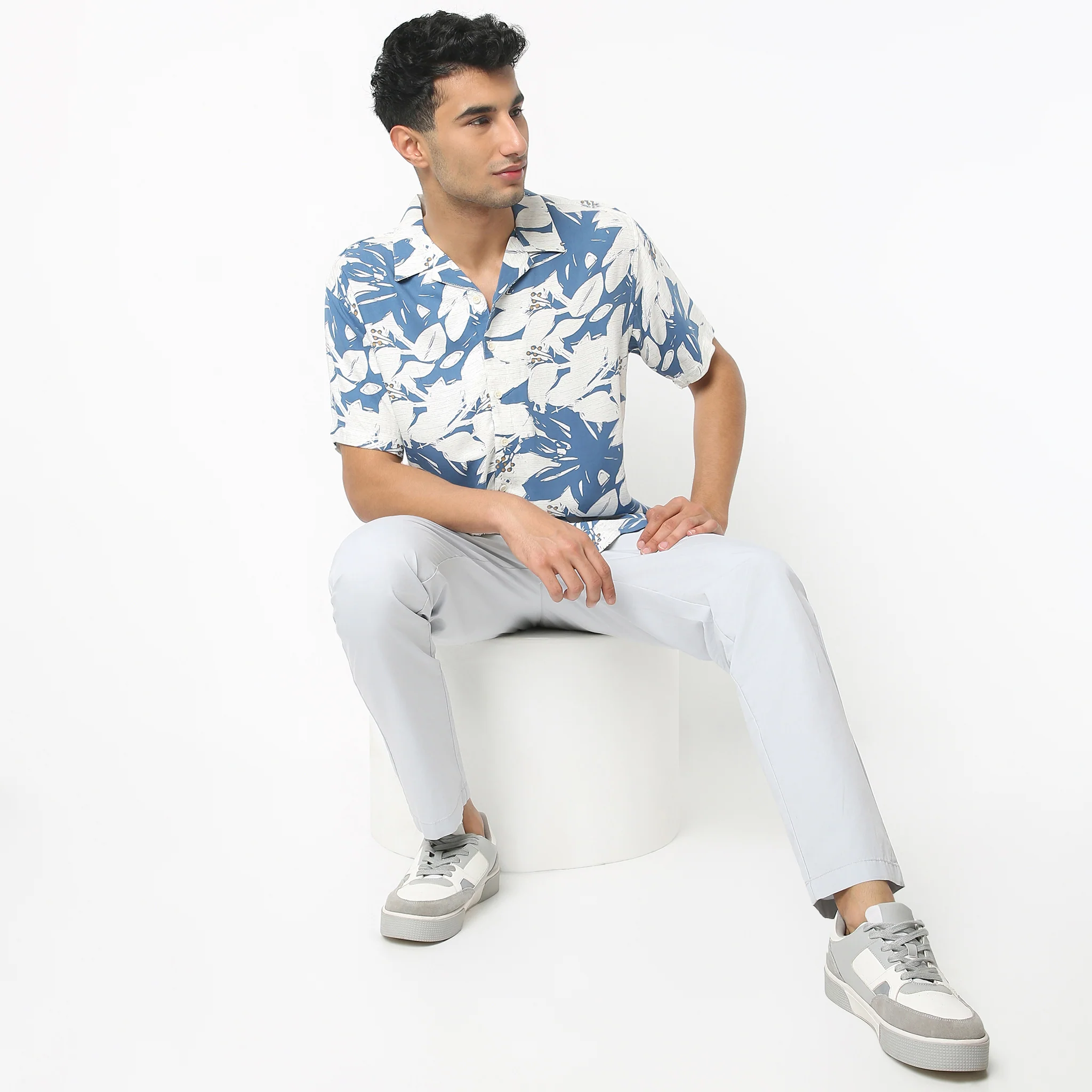 Retreat ShirtįµĖ£ Camp Collar Half Sleeve Printed Relaxed Fit