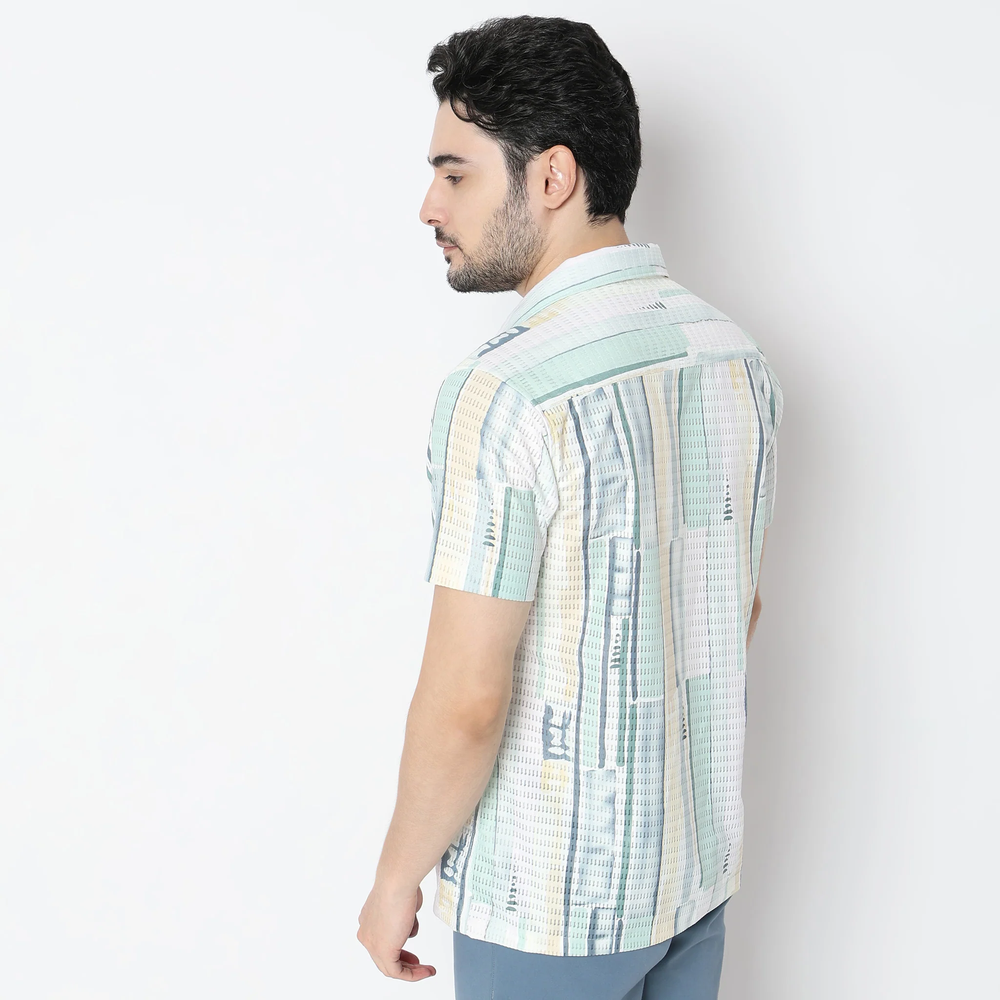 Retreat ShirtįµĖ£ Printed Half Sleeve Camp Collar - Image 3