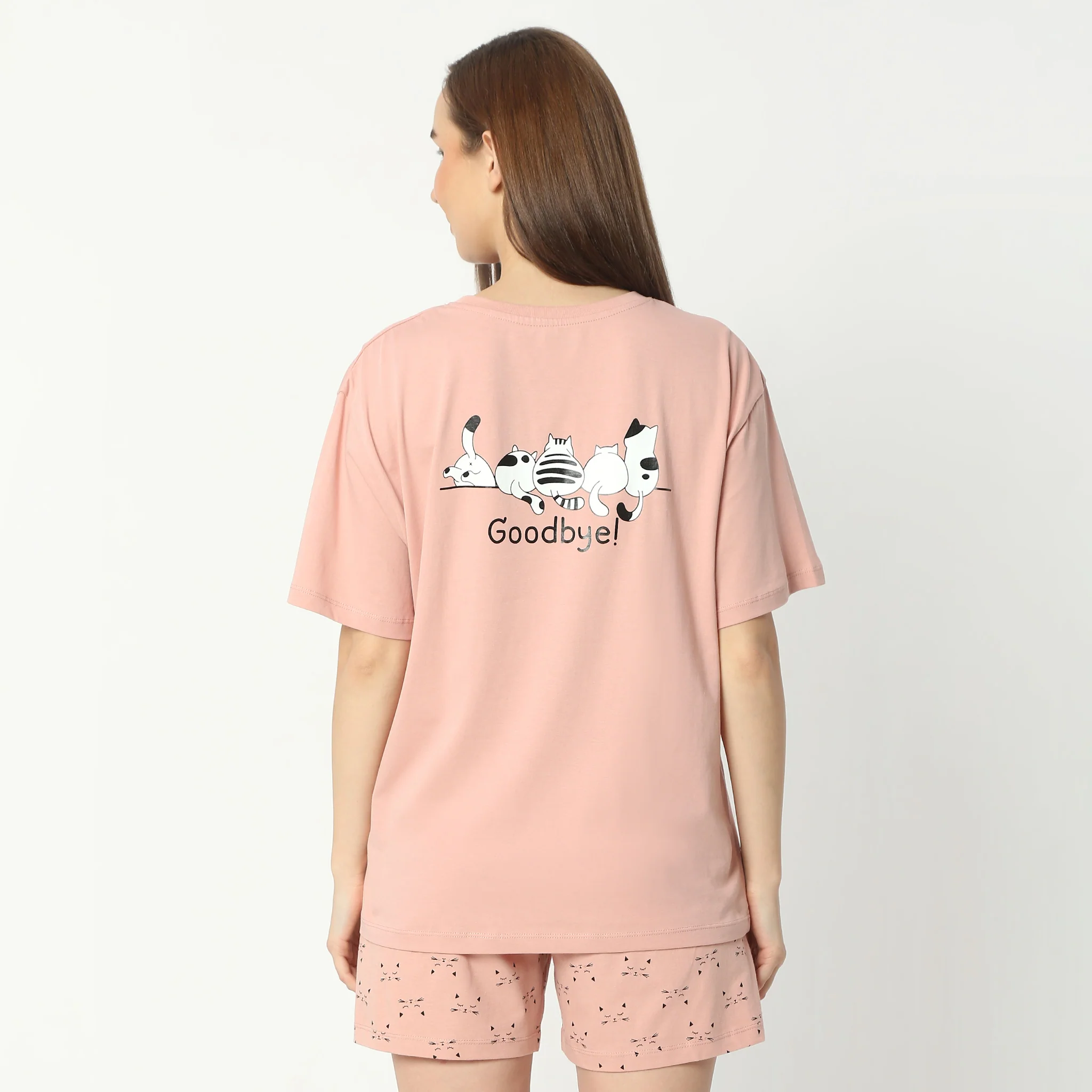 Printed Crew Neck Short Sleeve Lounge T-Shirt - Image 3