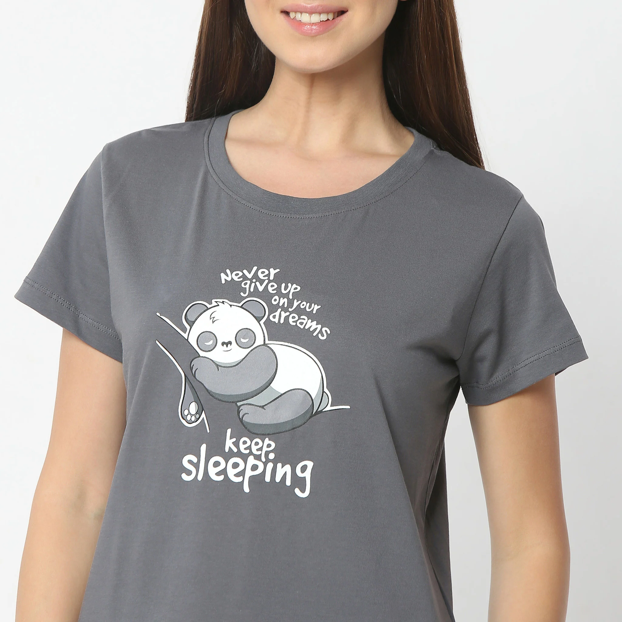 Printed Crew Neck Short Sleeve Lounge T-Shirt - Image 4