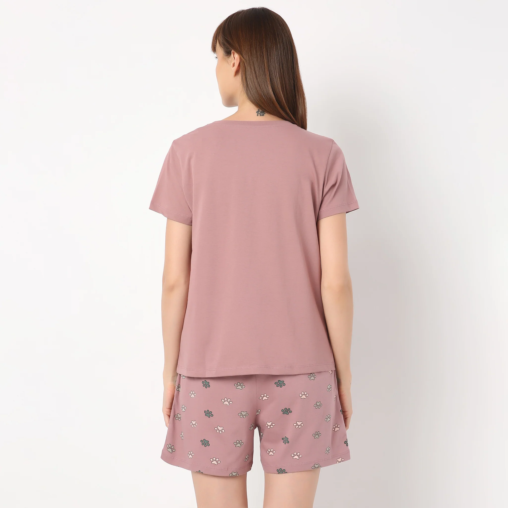 Crew Neck Short Sleeve Printed Lounge T-Shirt - Image 3