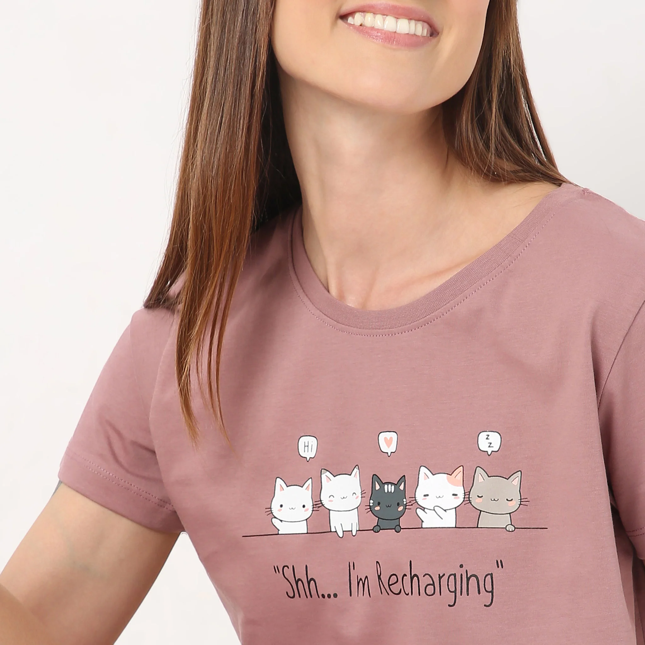 Crew Neck Short Sleeve Printed Lounge T-Shirt - Image 4