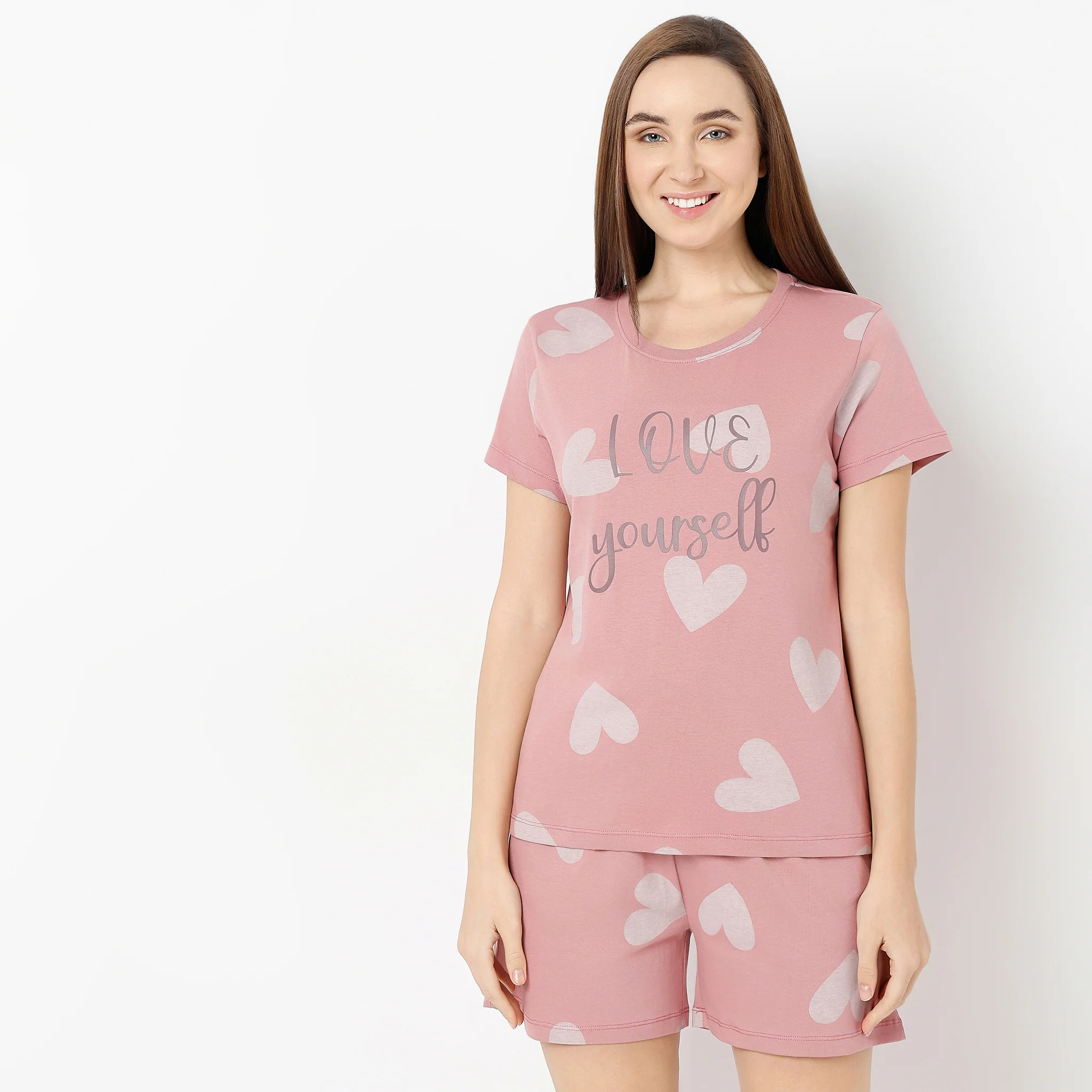 Crew Neck Short Sleeve Printed Lounge T-Shirt - Image 2