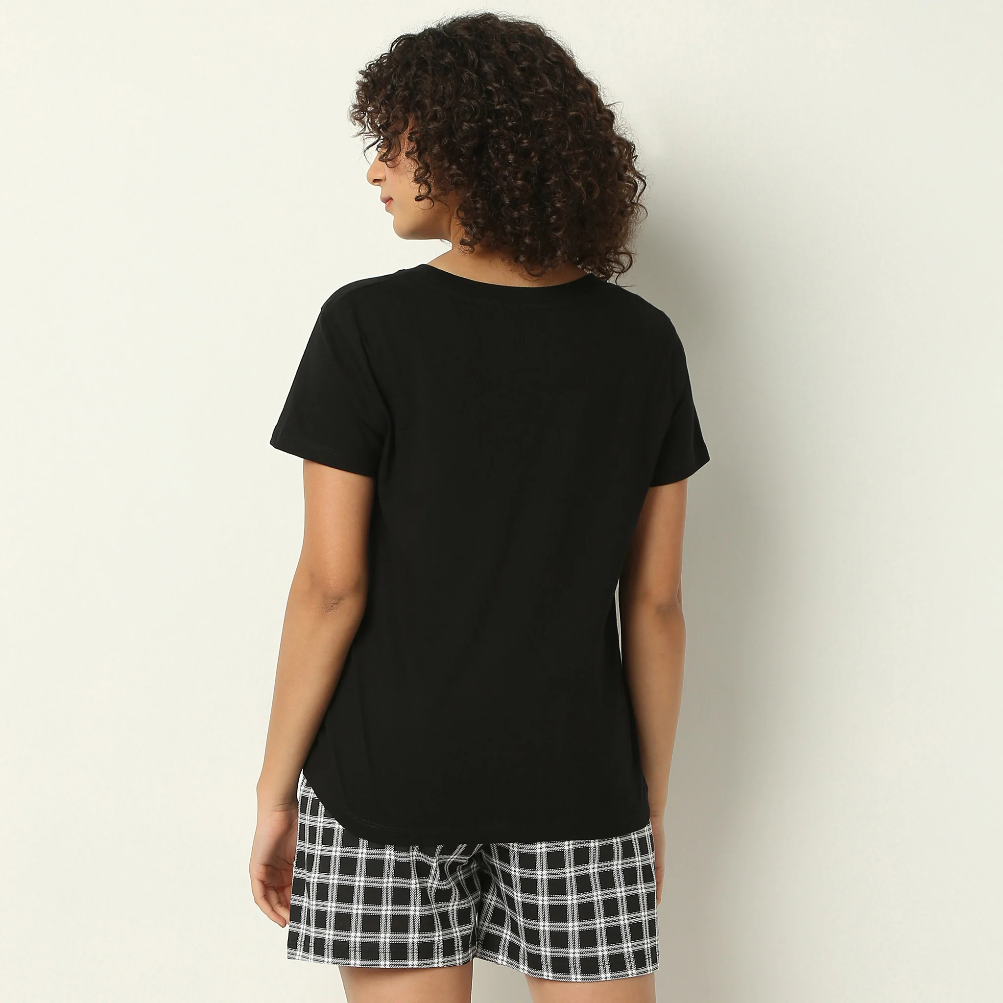 Crew Neck Short Sleeve Cotton Slogan Graphic Printed Lounge T-Shirt - Image 3
