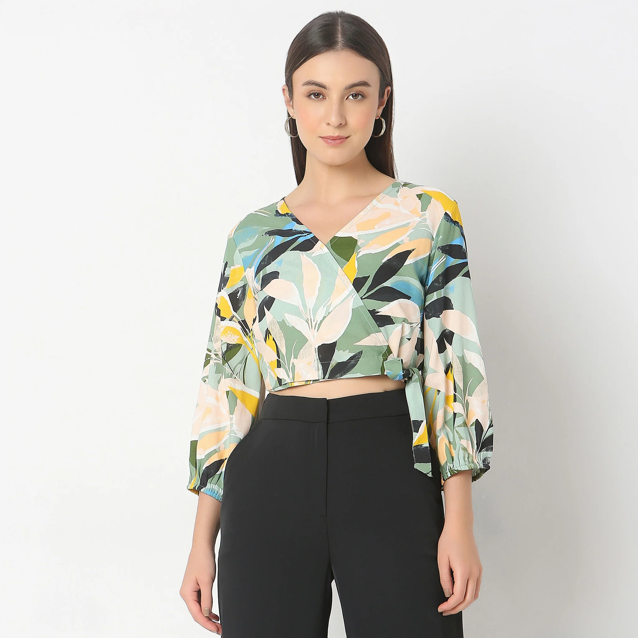 Regular Fit Printed Crop Top - Image 2