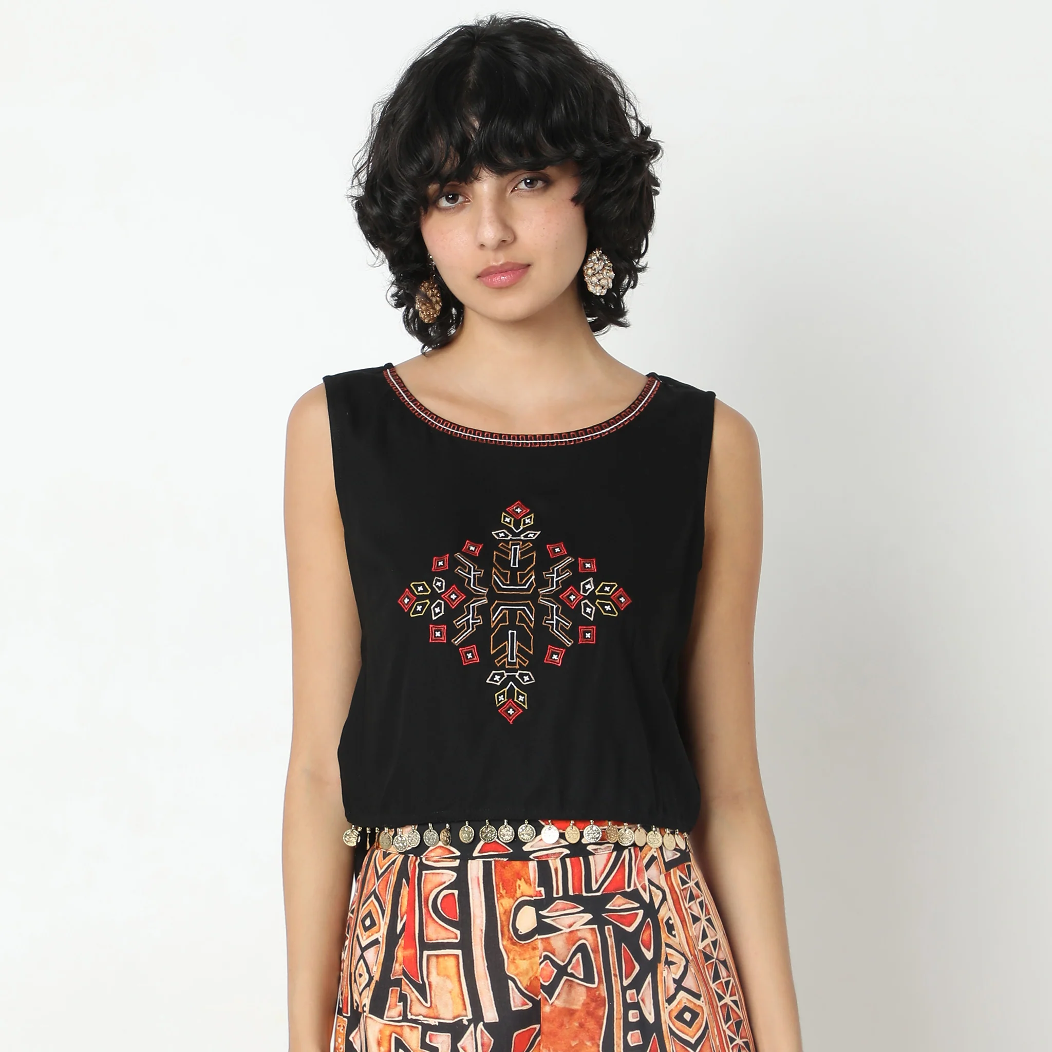 Regular Fit Printed Crop Top - Image 2