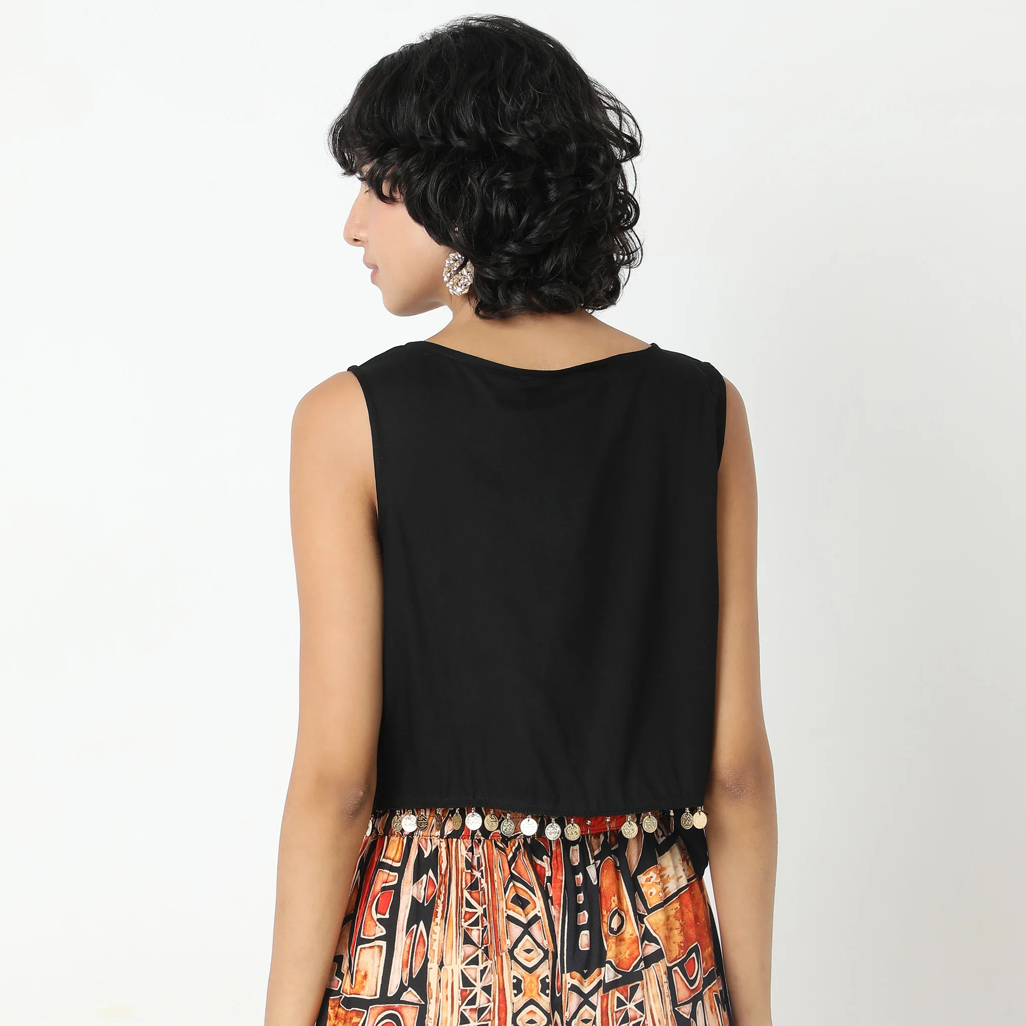 Regular Fit Printed Crop Top - Image 3