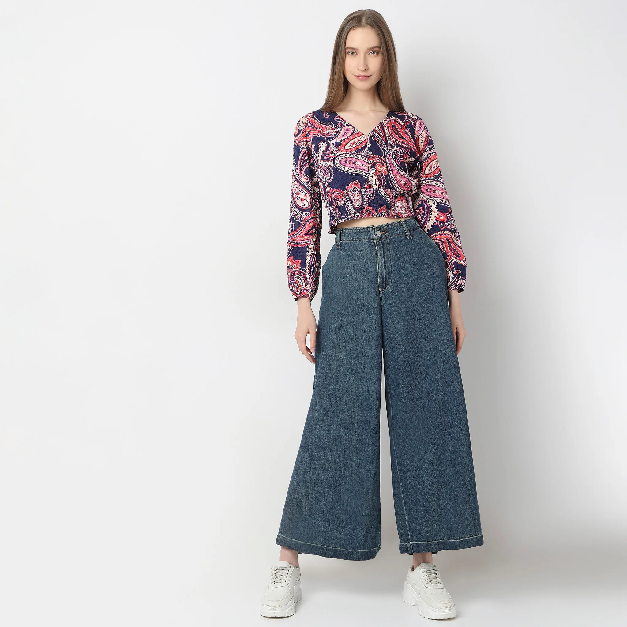Regular Fit Printed Crop Top - Image 2