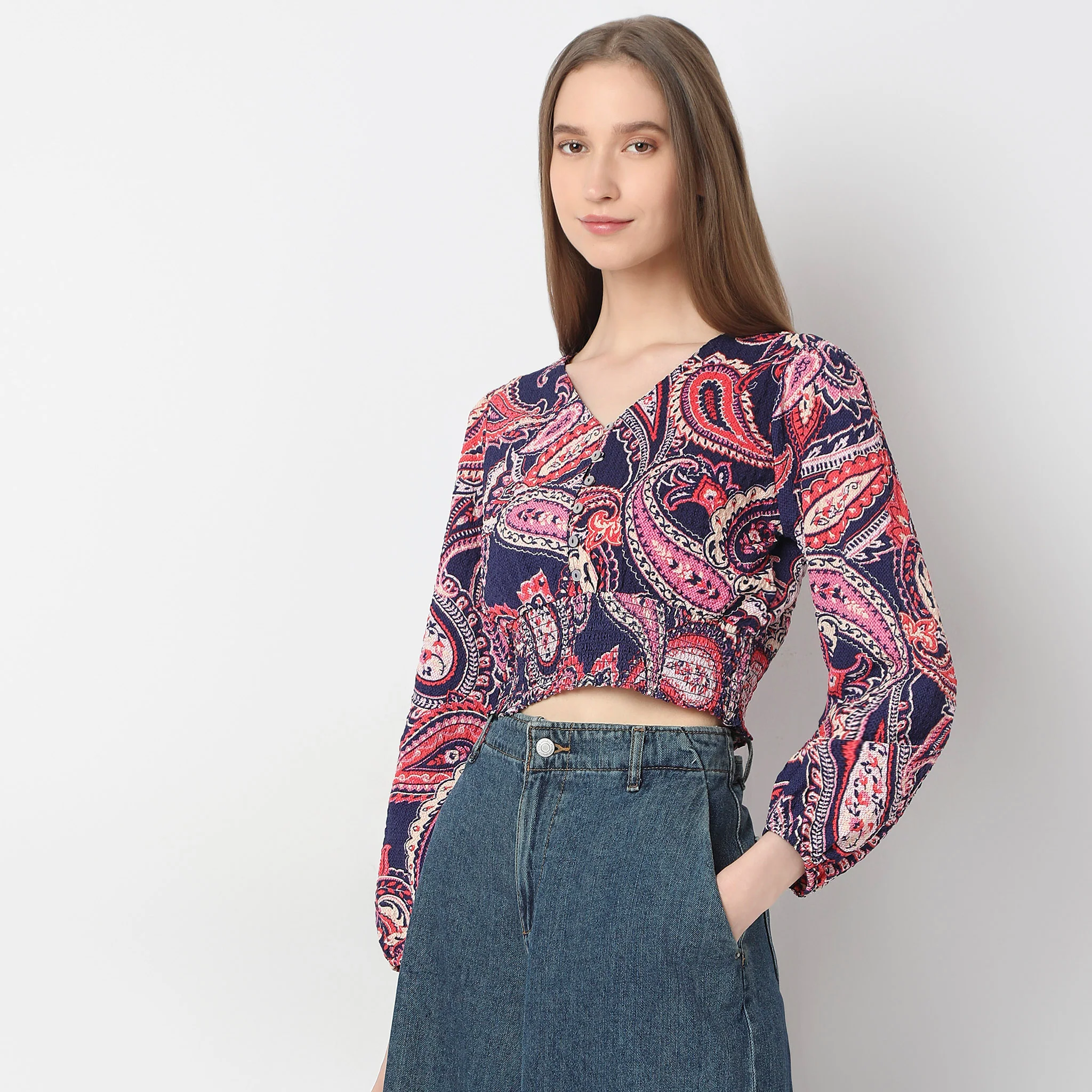 Regular Fit Printed Crop Top - Image 5