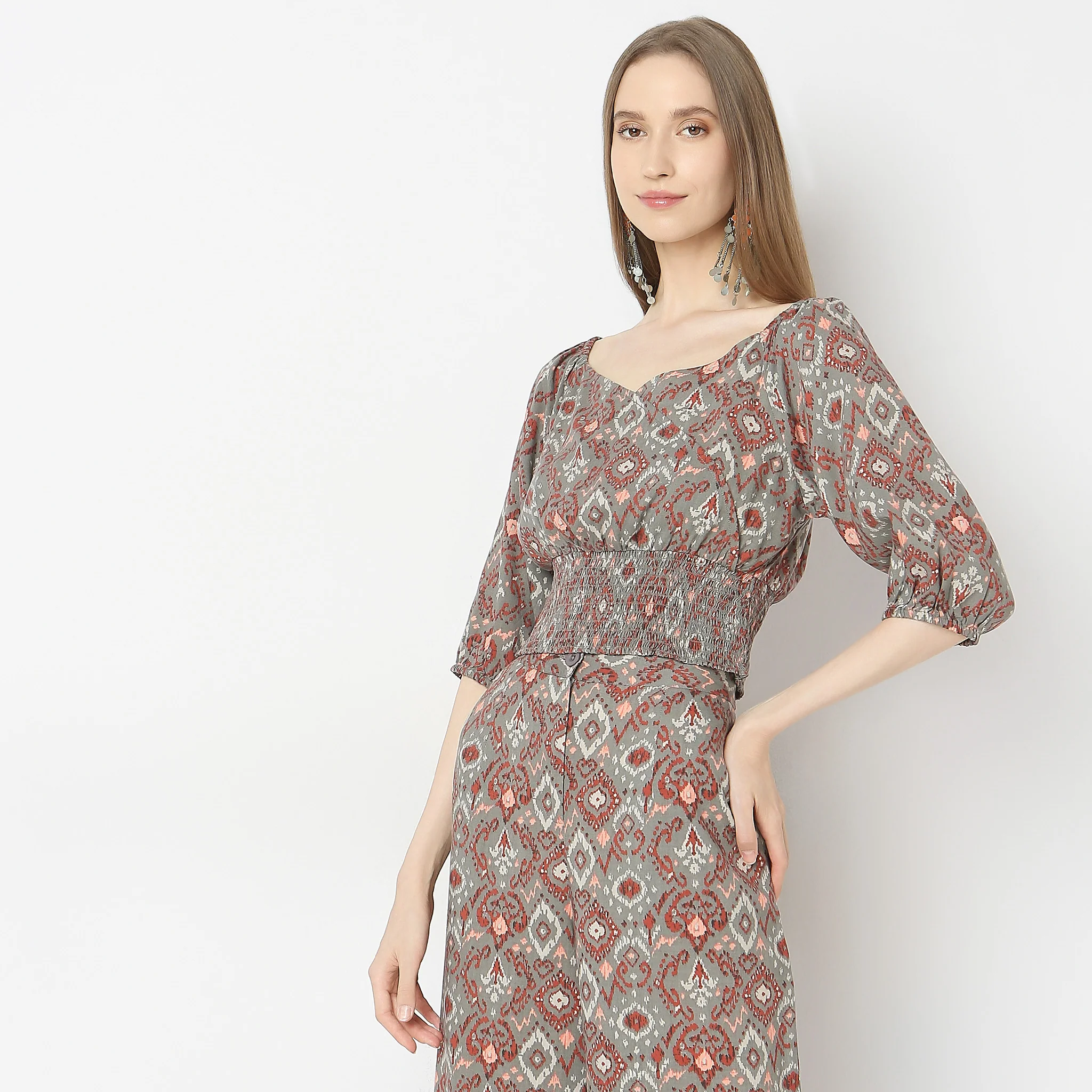 Regular Fit Printed Crop Top - Image 5