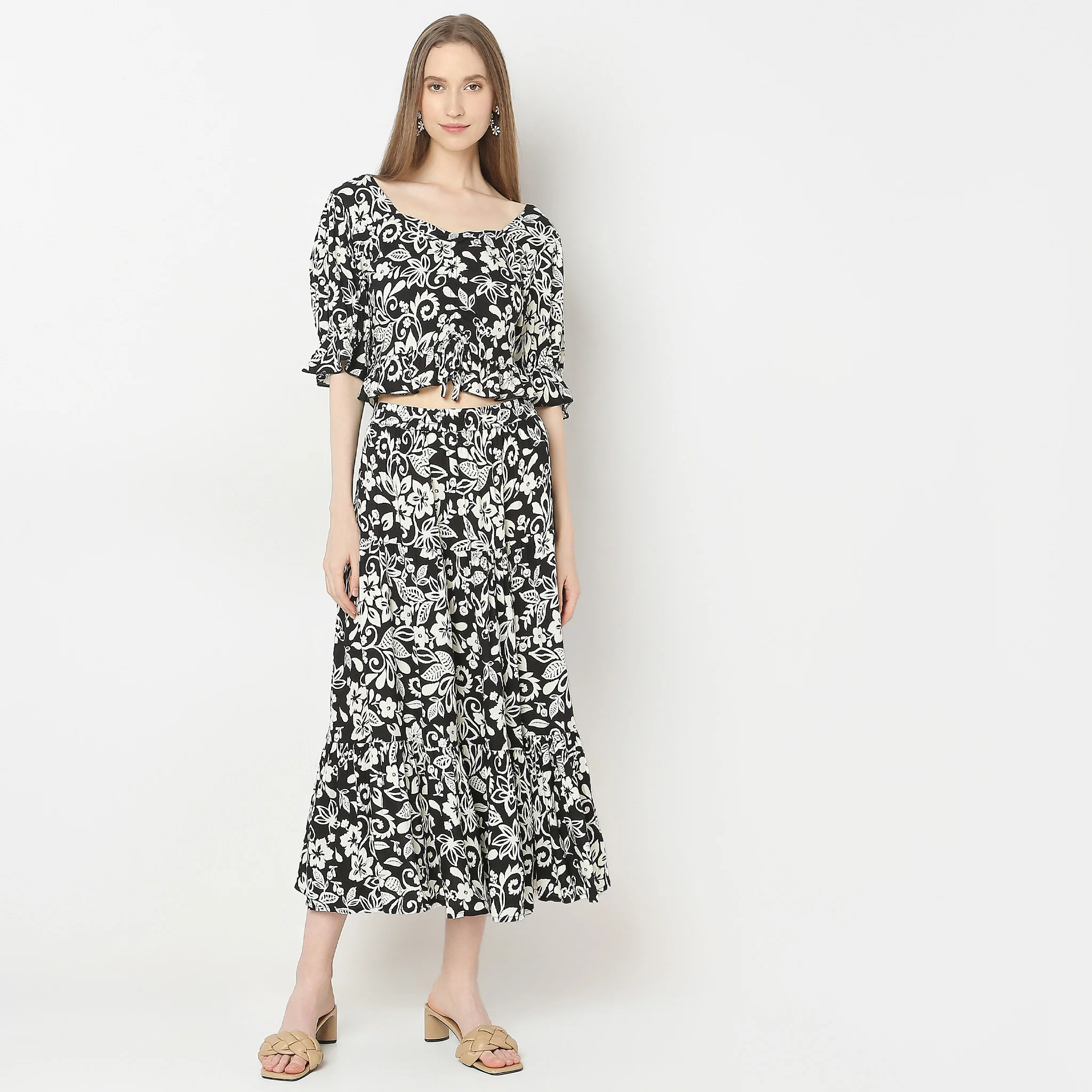 Regular Fit Printed Crop Top
