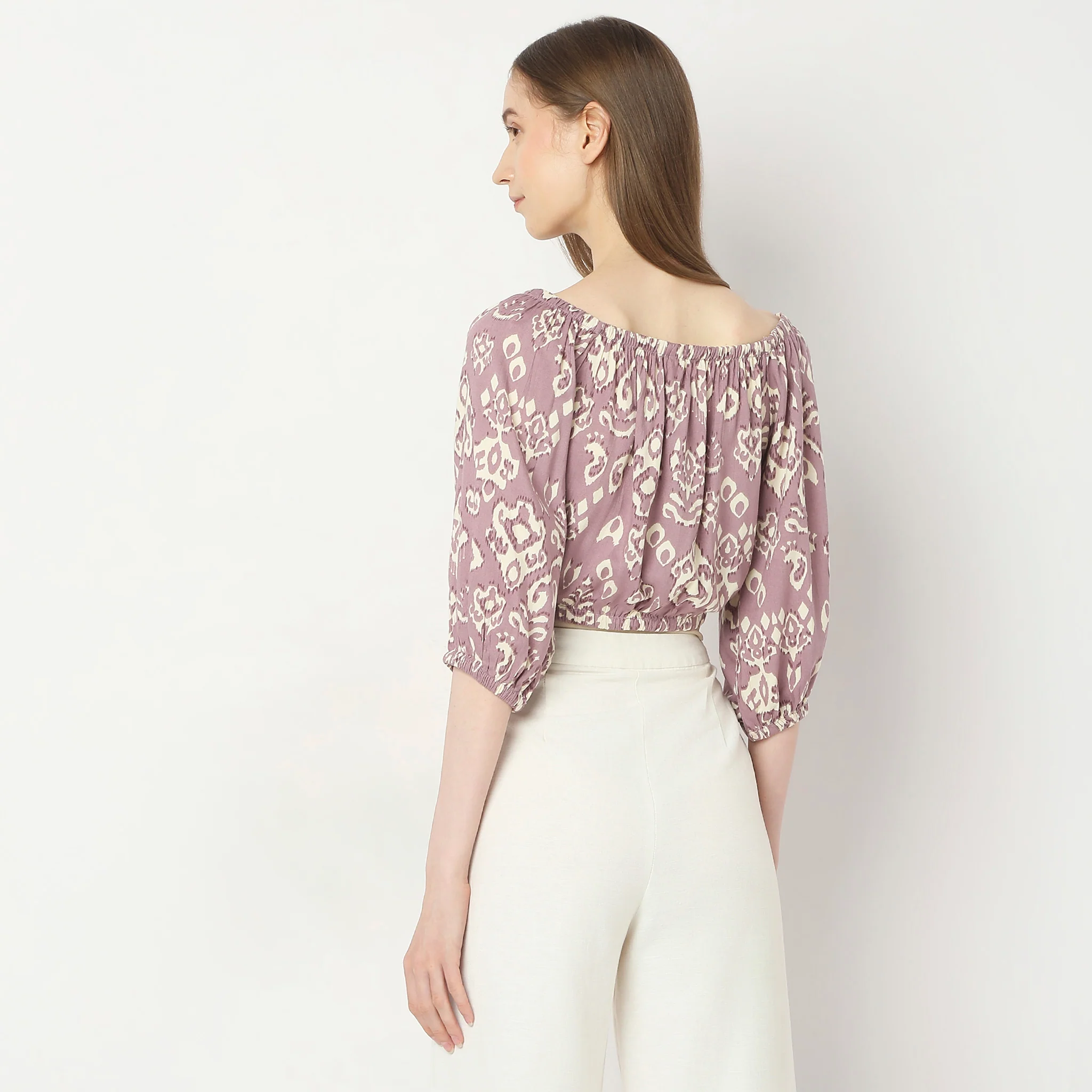 Regular Fit Printed Crop Top - Image 3