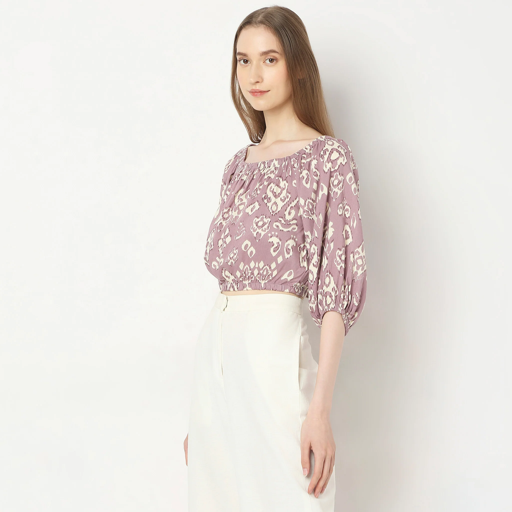 Regular Fit Printed Crop Top - Image 5