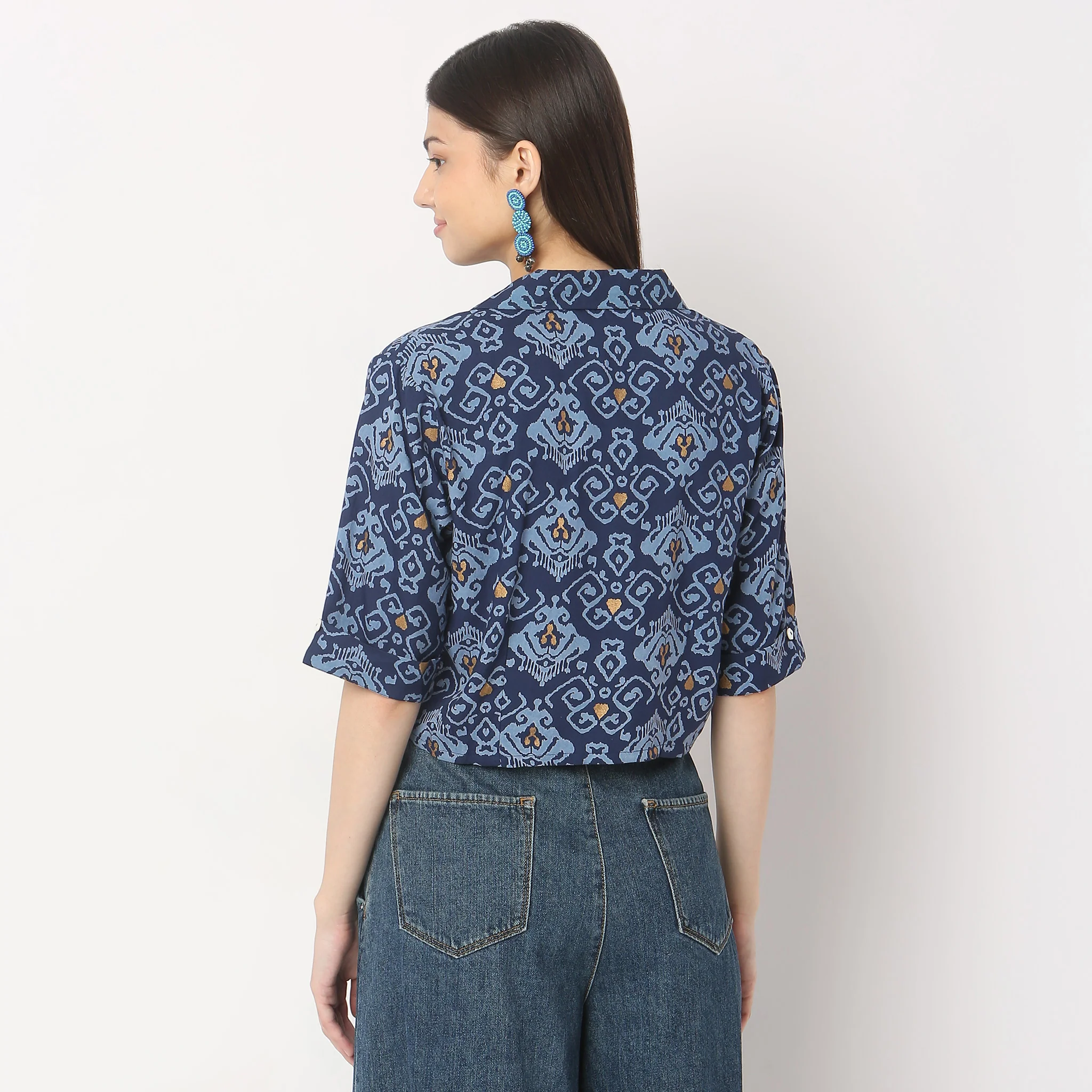 Regular Fit Printed Crop Top - Image 3