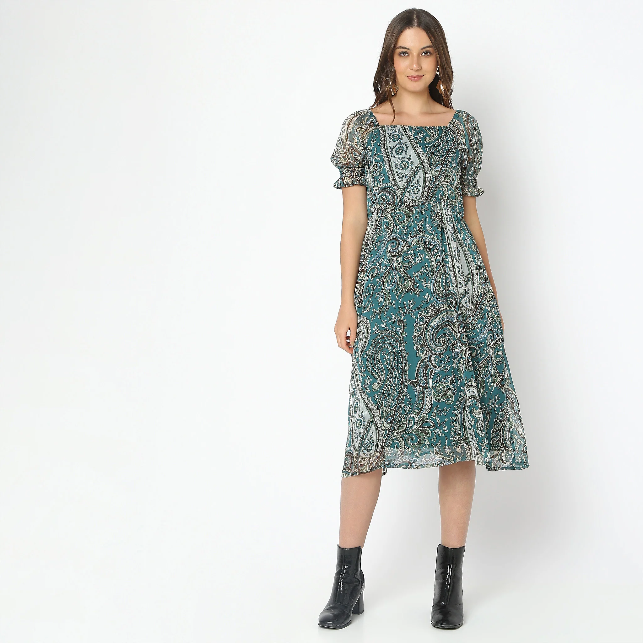 Regular Fit Printed Dress - Image 2