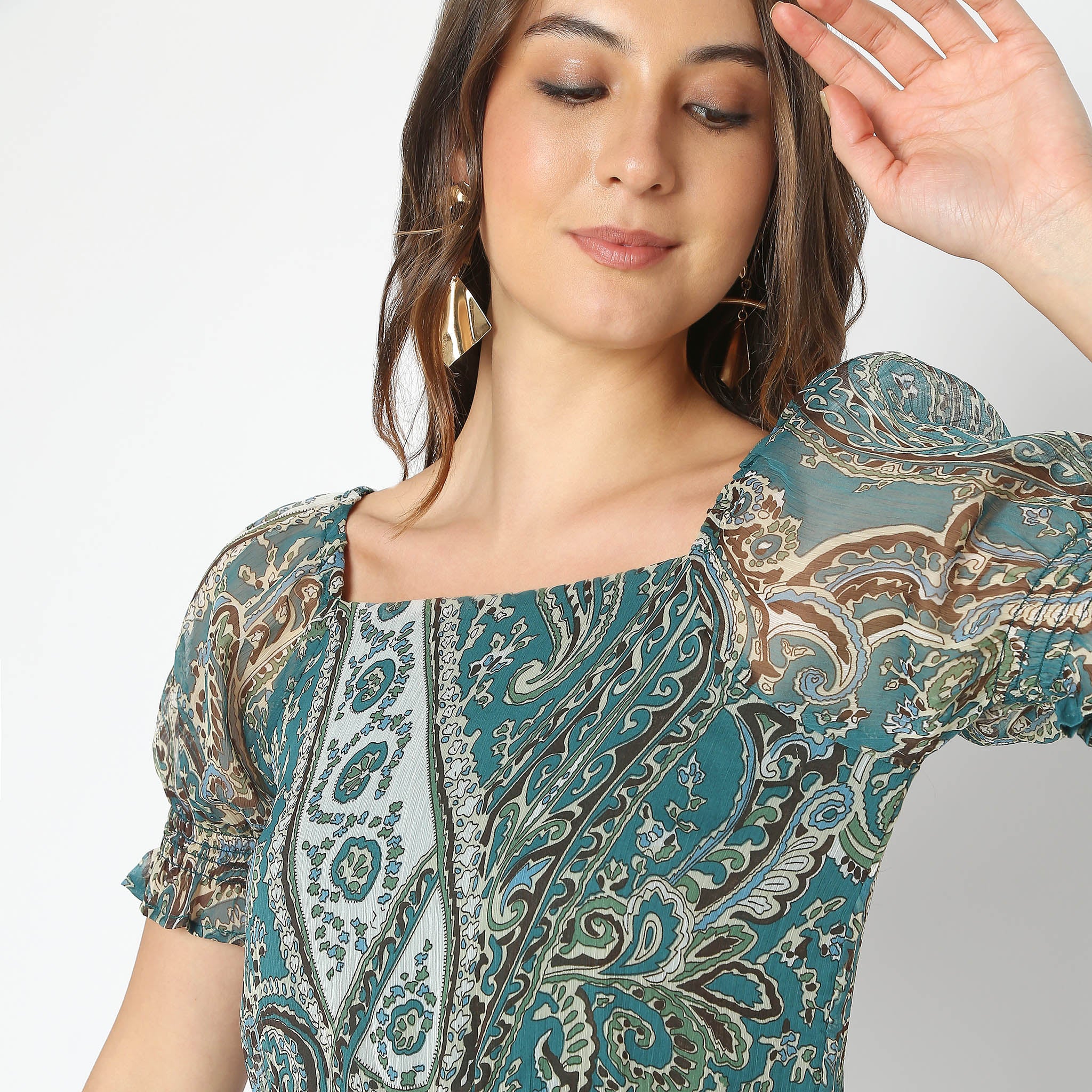 Regular Fit Printed Dress - Image 4