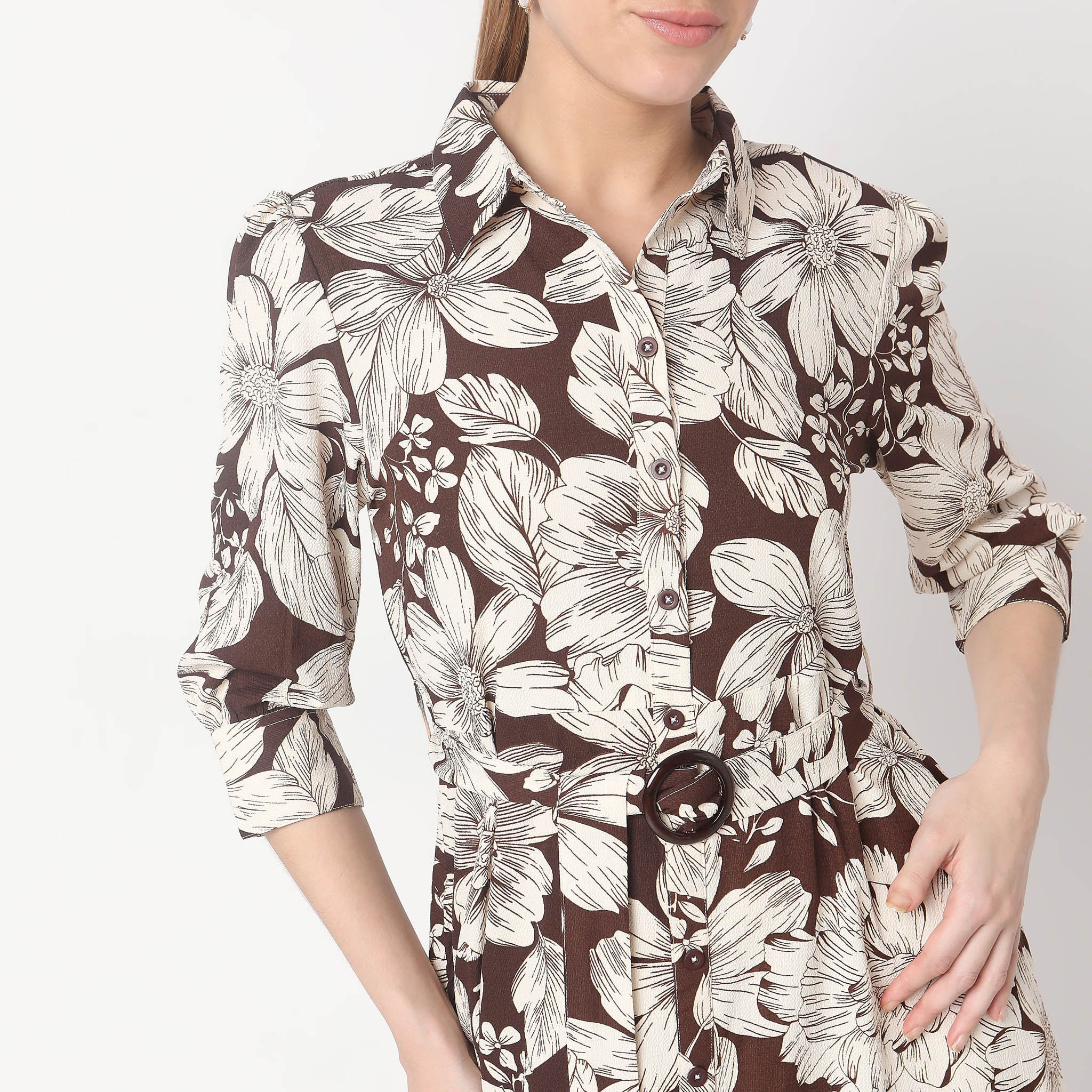 Regular Fit Printed Dress - Image 4