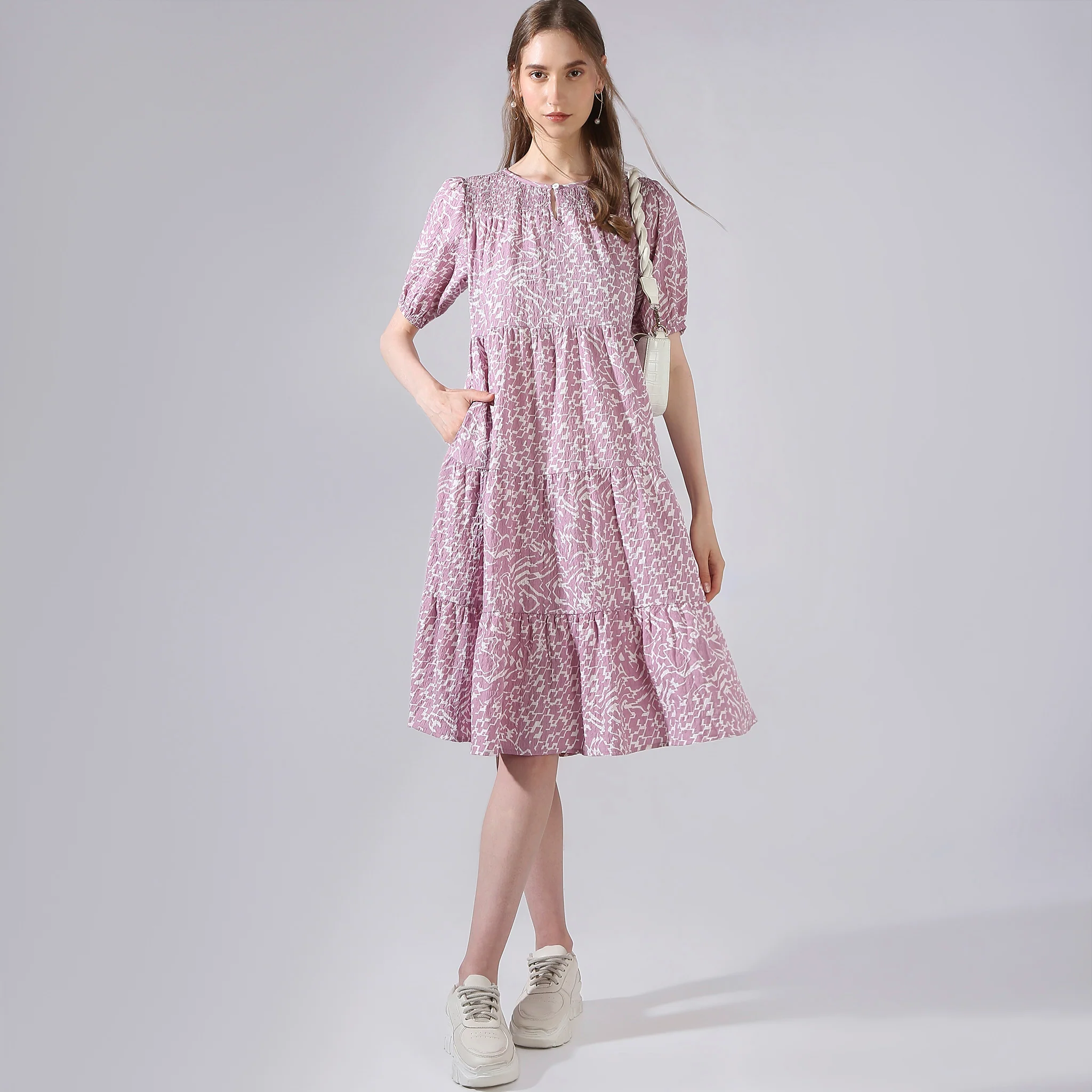 Regular Fit Printed Dress