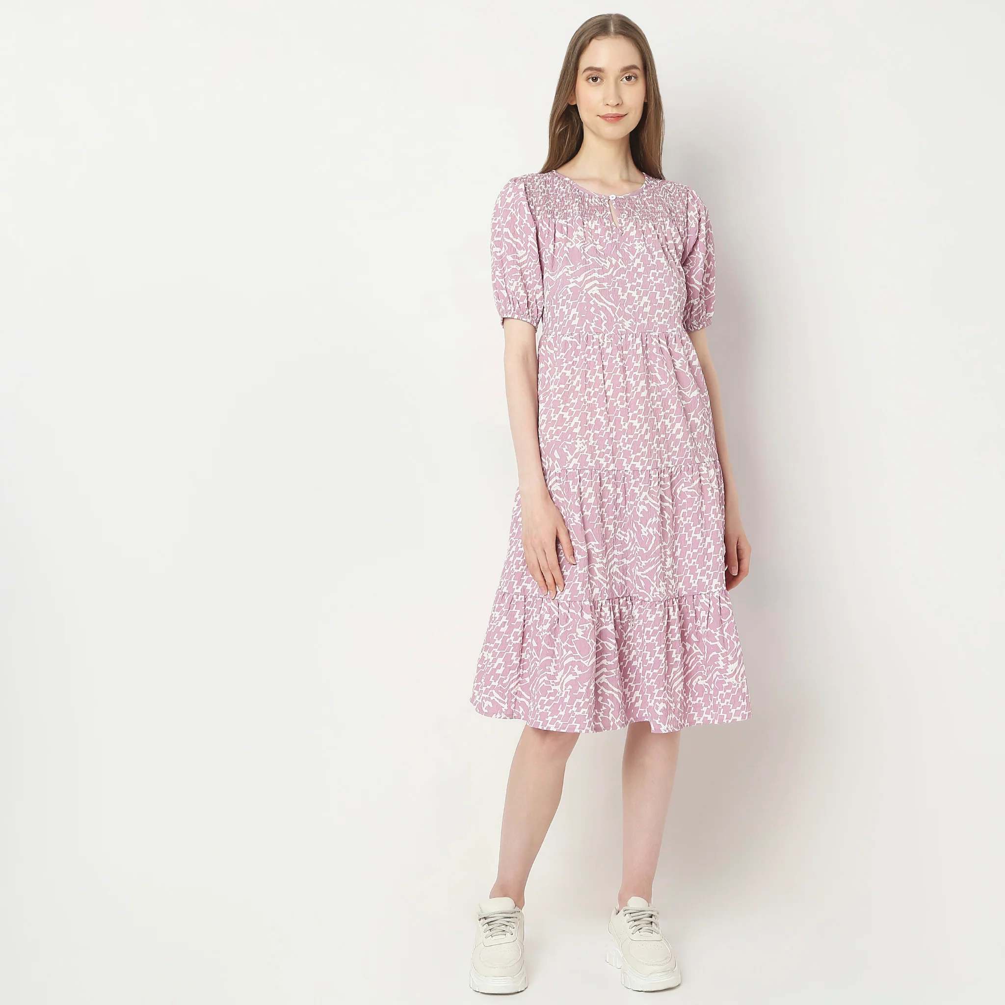 Regular Fit Printed Dress - Image 2