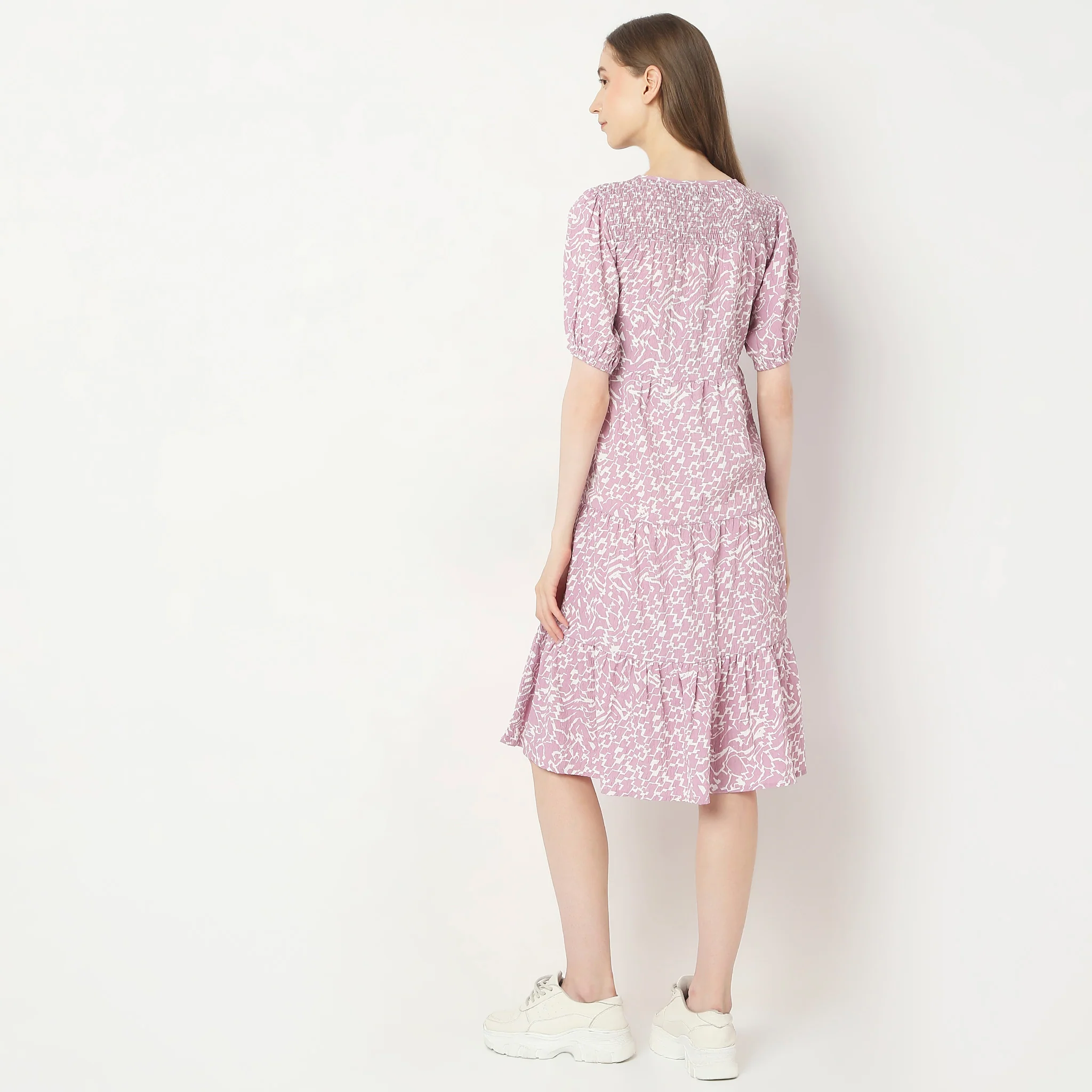 Regular Fit Printed Dress - Image 3