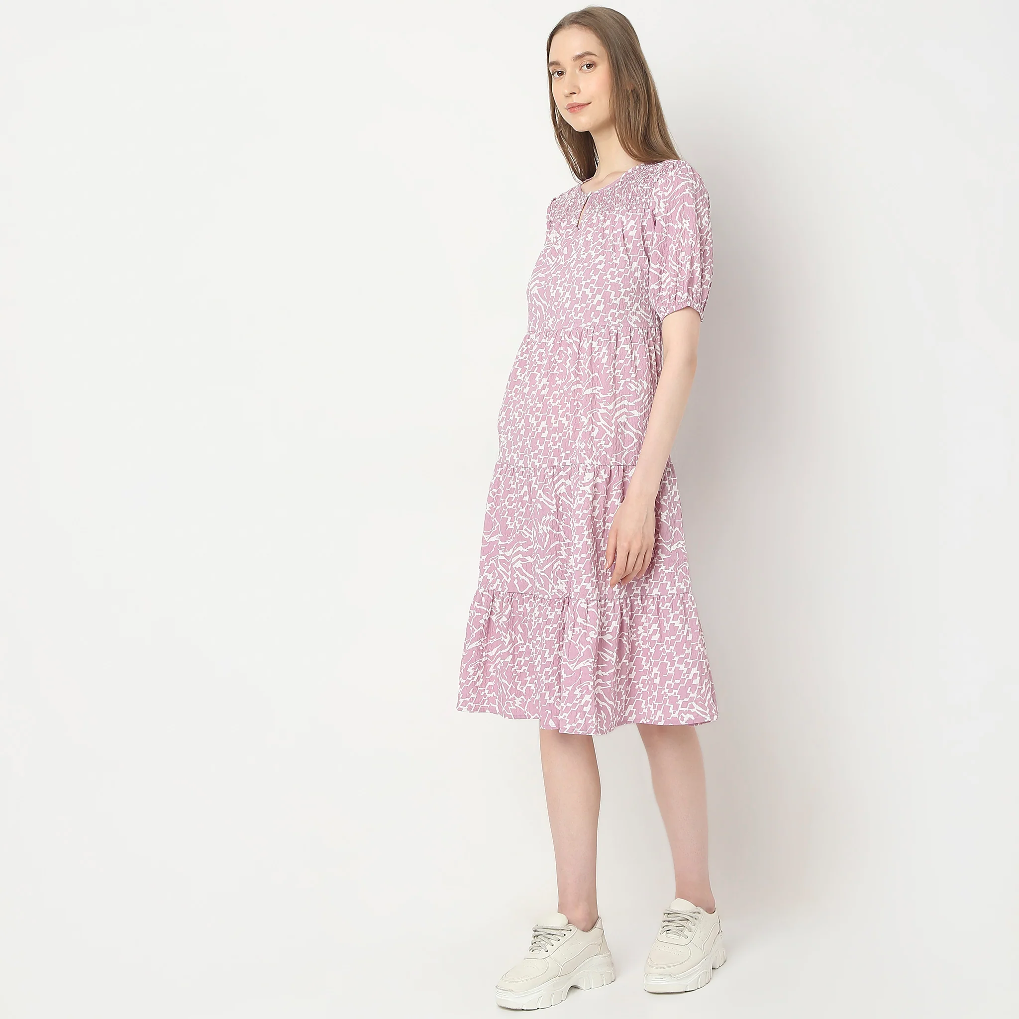 Regular Fit Printed Dress - Image 5