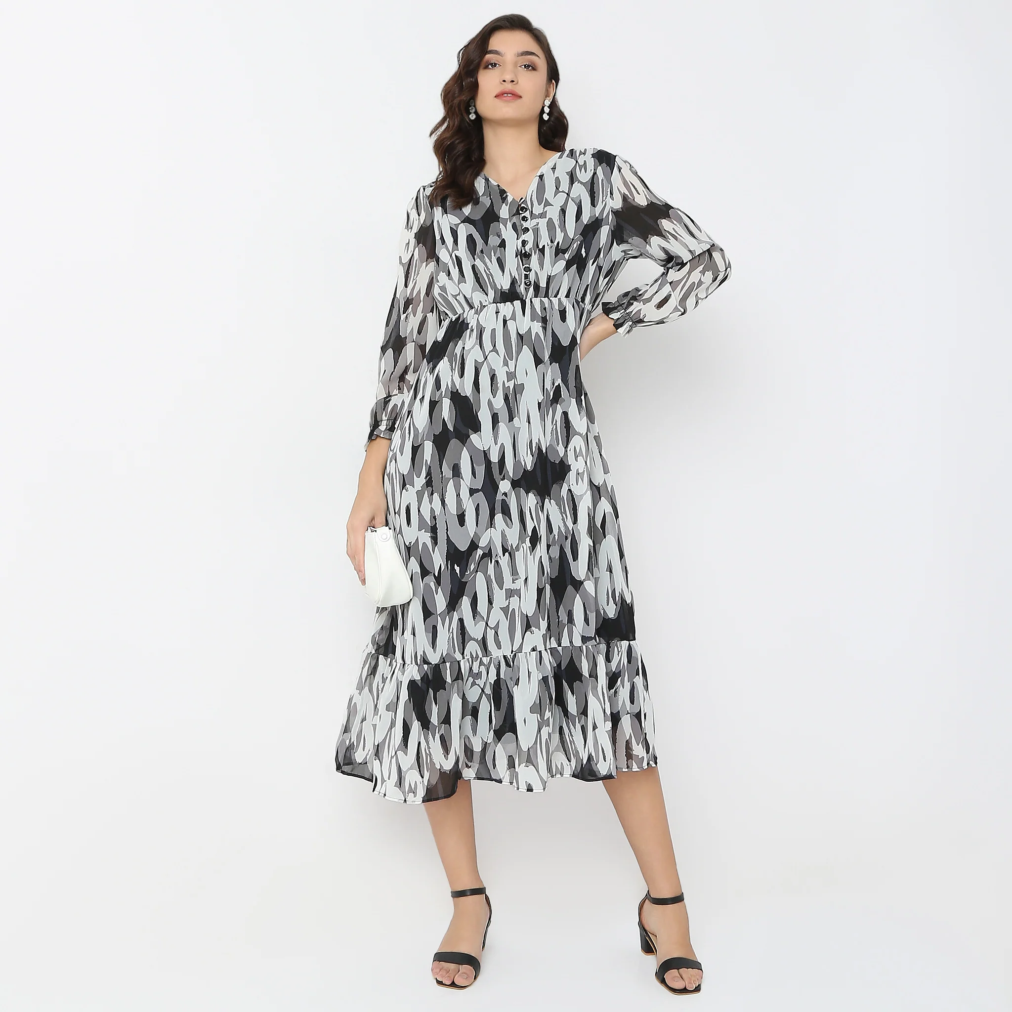Regular Fit Printed Dress