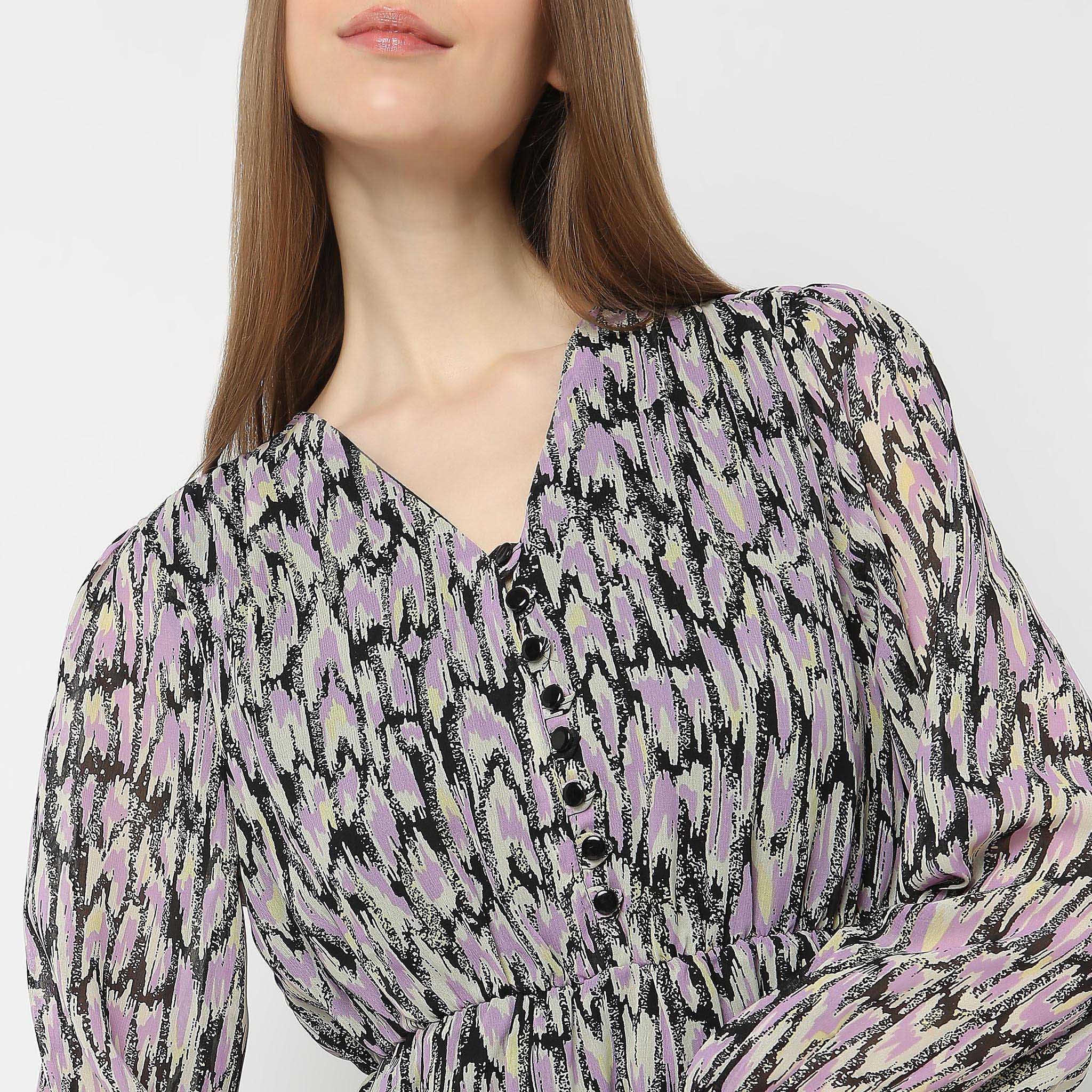 Regular Fit Printed Dress - Image 4
