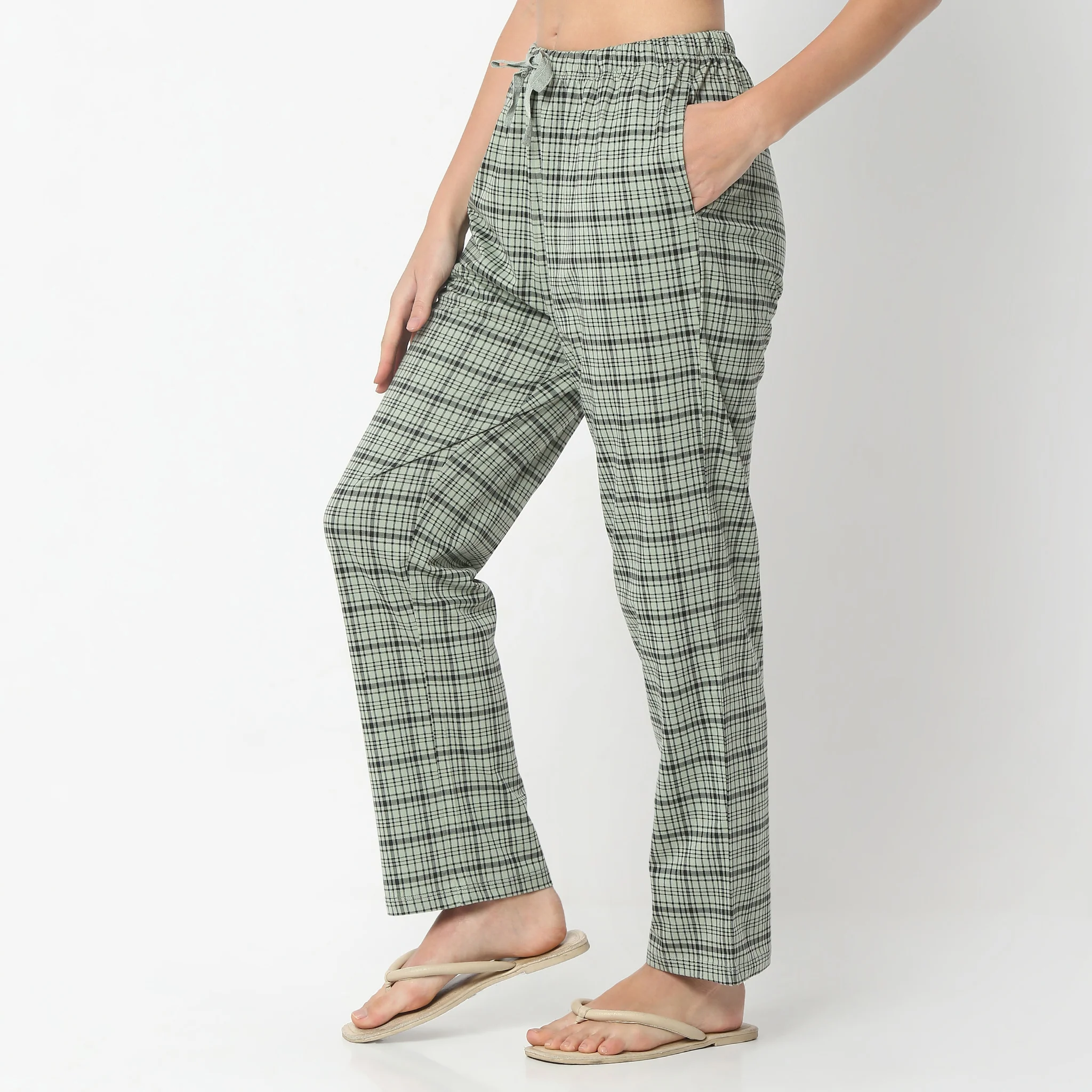 Printed Full Length Mid Rise Lounge Pyjamas - Image 5