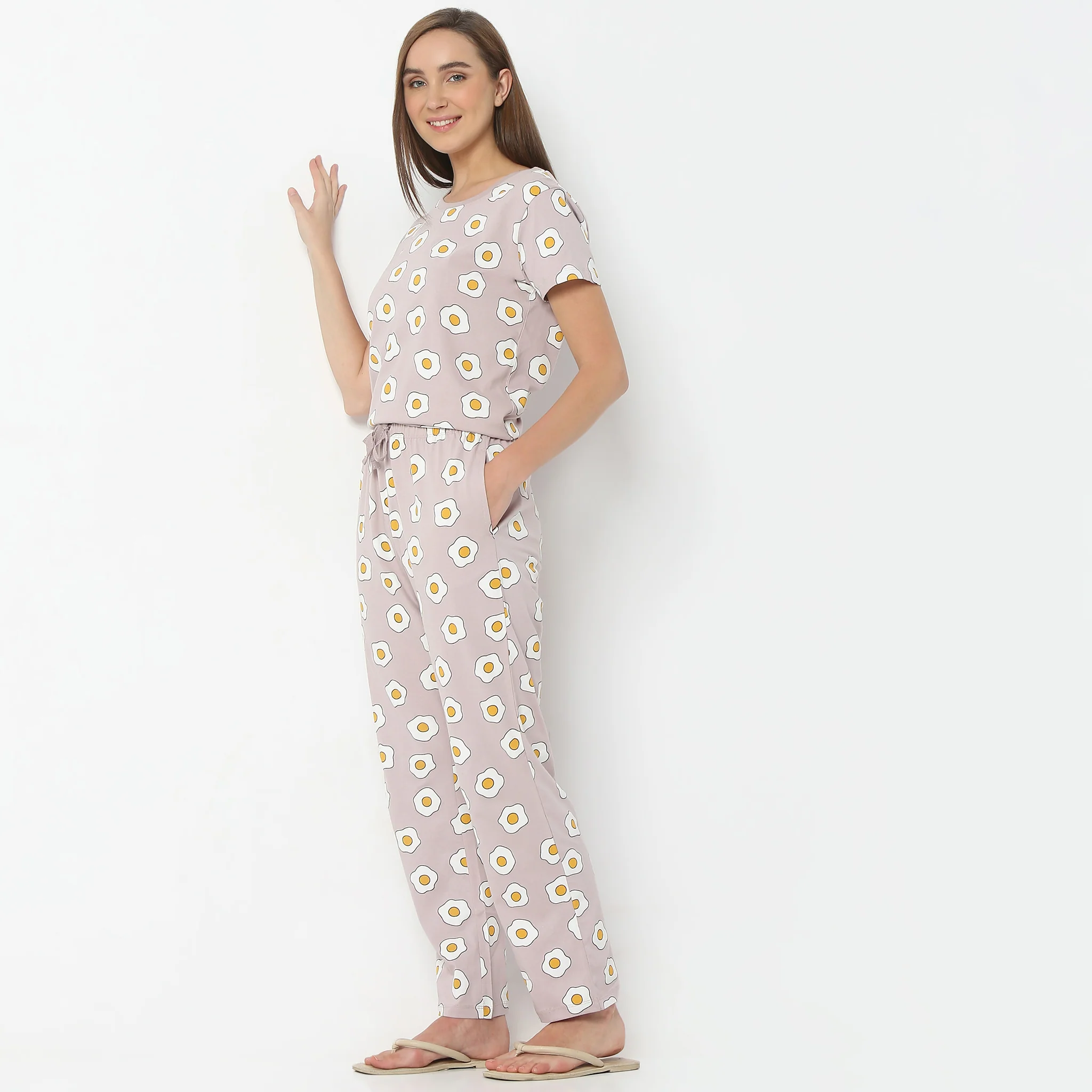 Printed Full Length Mid Rise Lounge Pyjamas