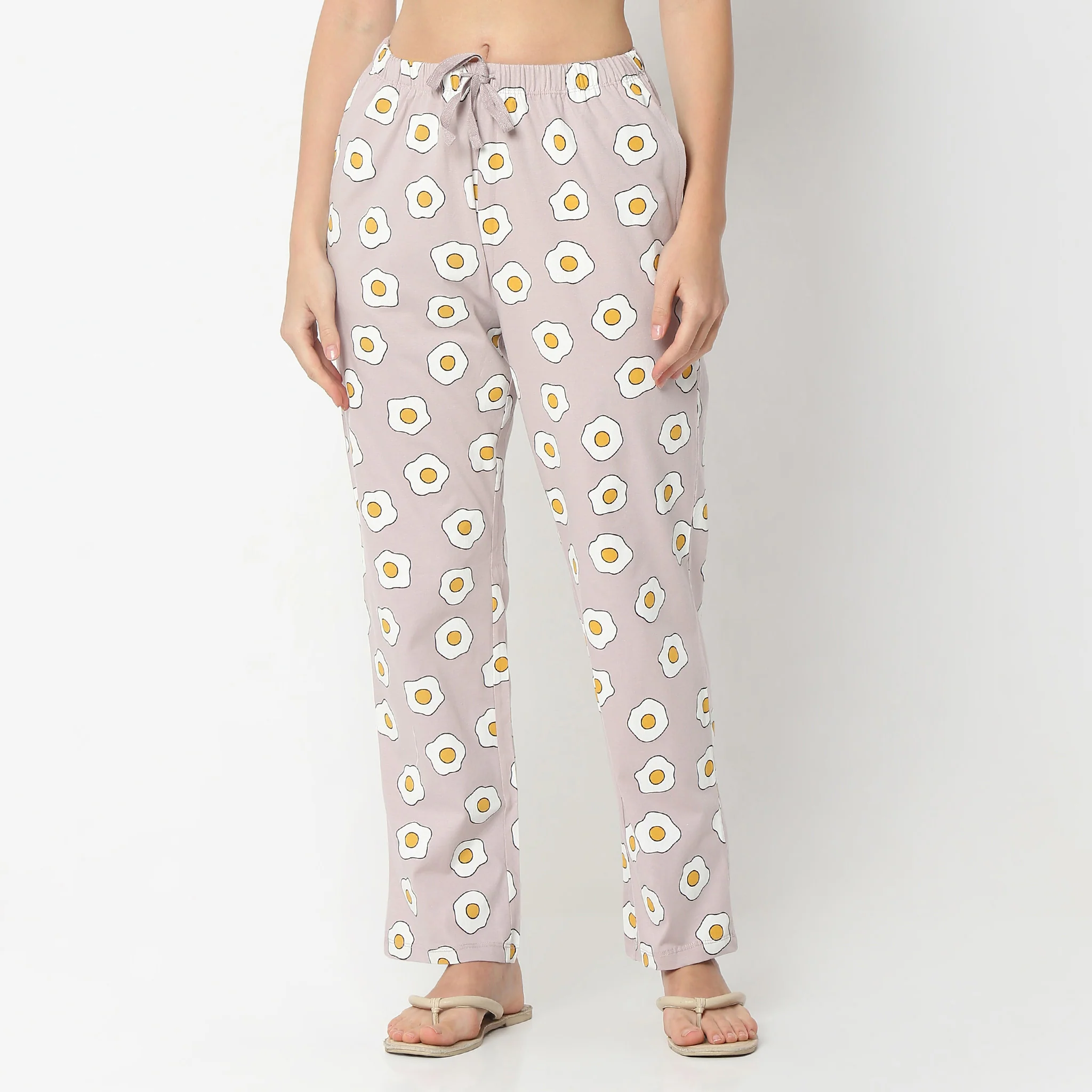 Printed Full Length Mid Rise Lounge Pyjamas - Image 2
