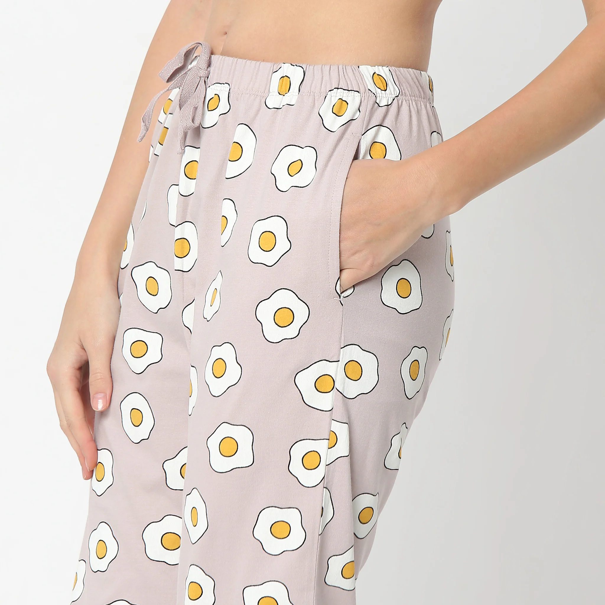 Printed Full Length Mid Rise Lounge Pyjamas - Image 4