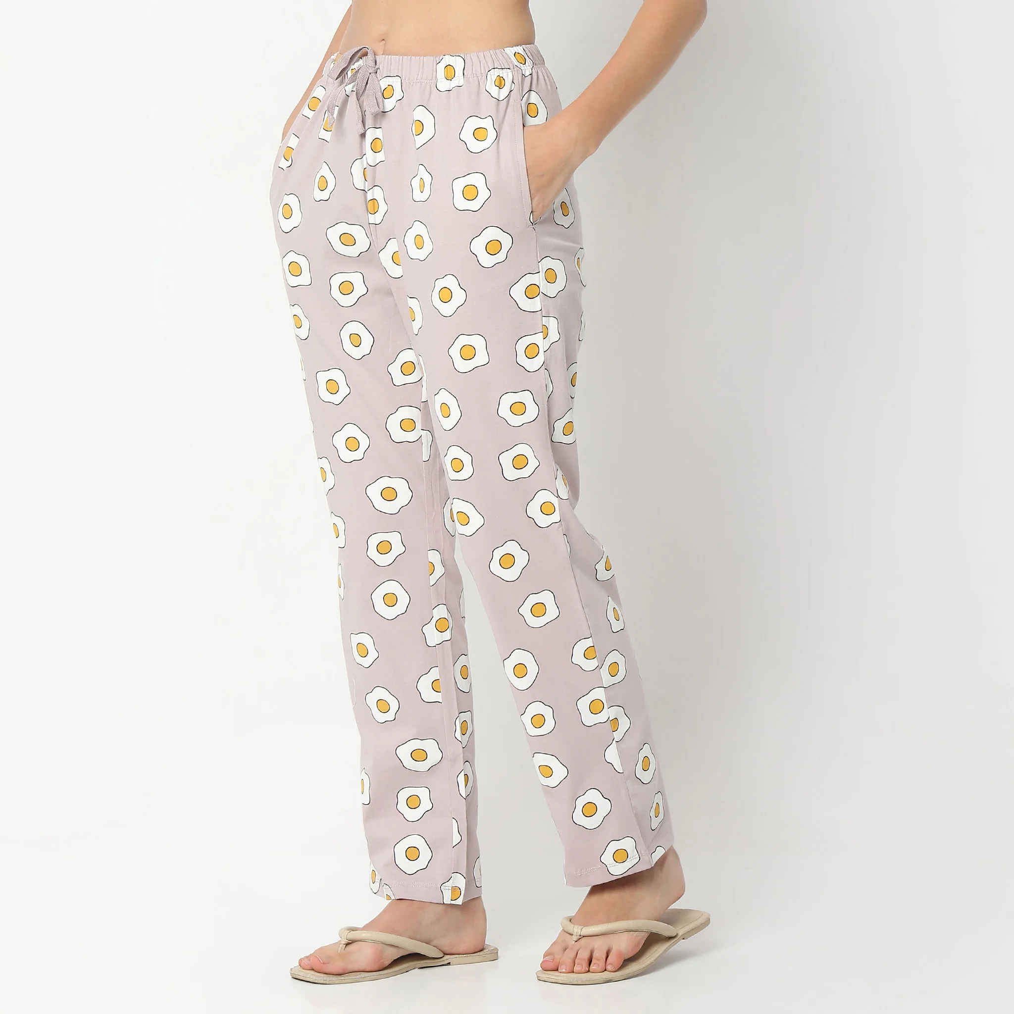 Printed Full Length Mid Rise Lounge Pyjamas - Image 5