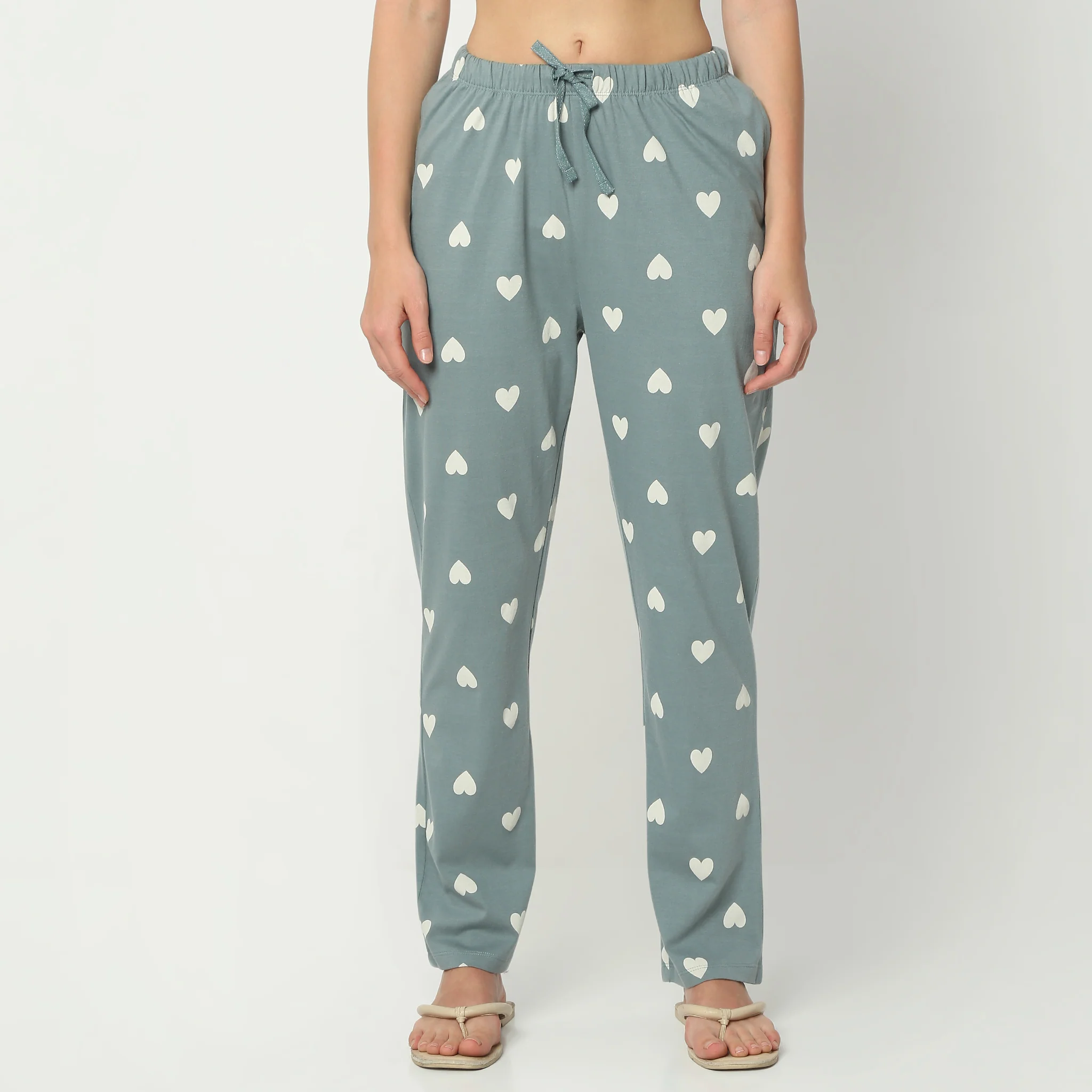 Printed Full Length Mid Rise Lounge Pyjamas - Image 2