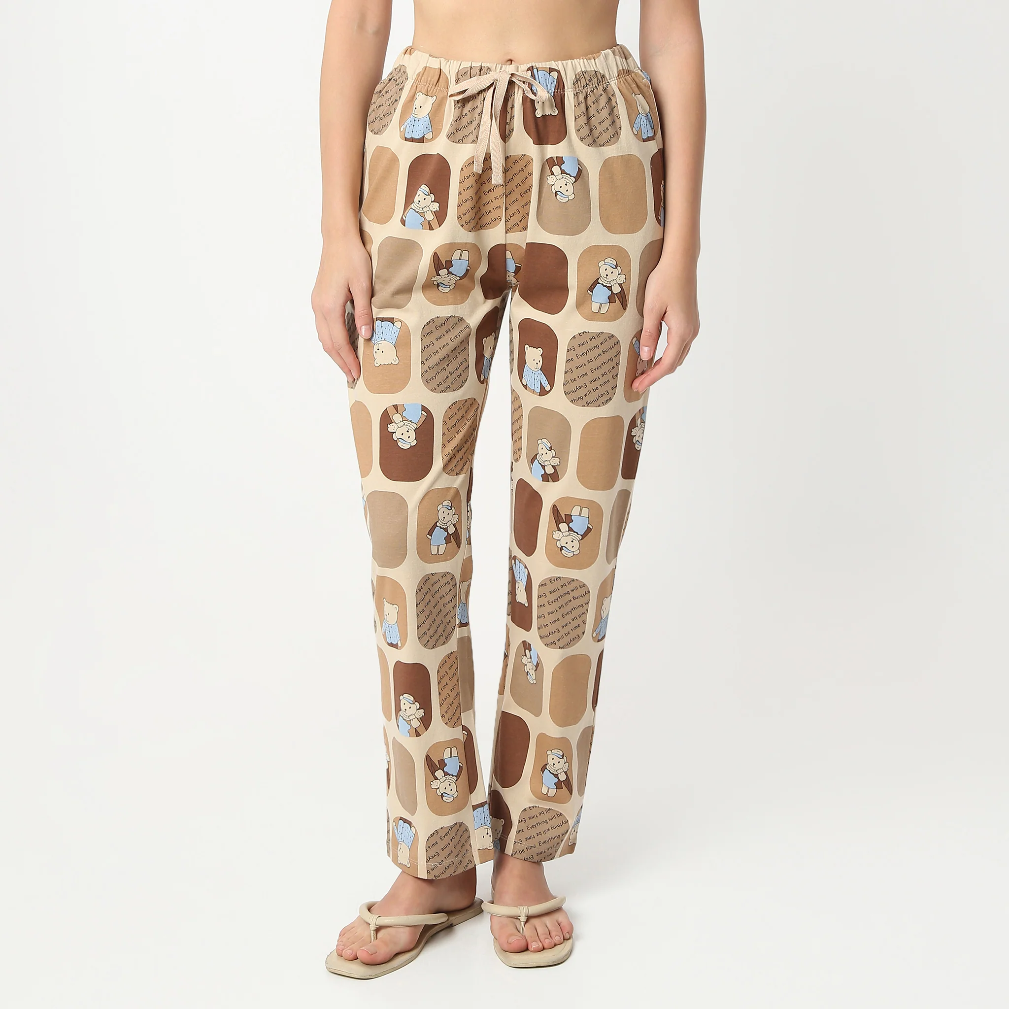 Printed Full Length Mid Rise Lounge Pyjamas - Image 2