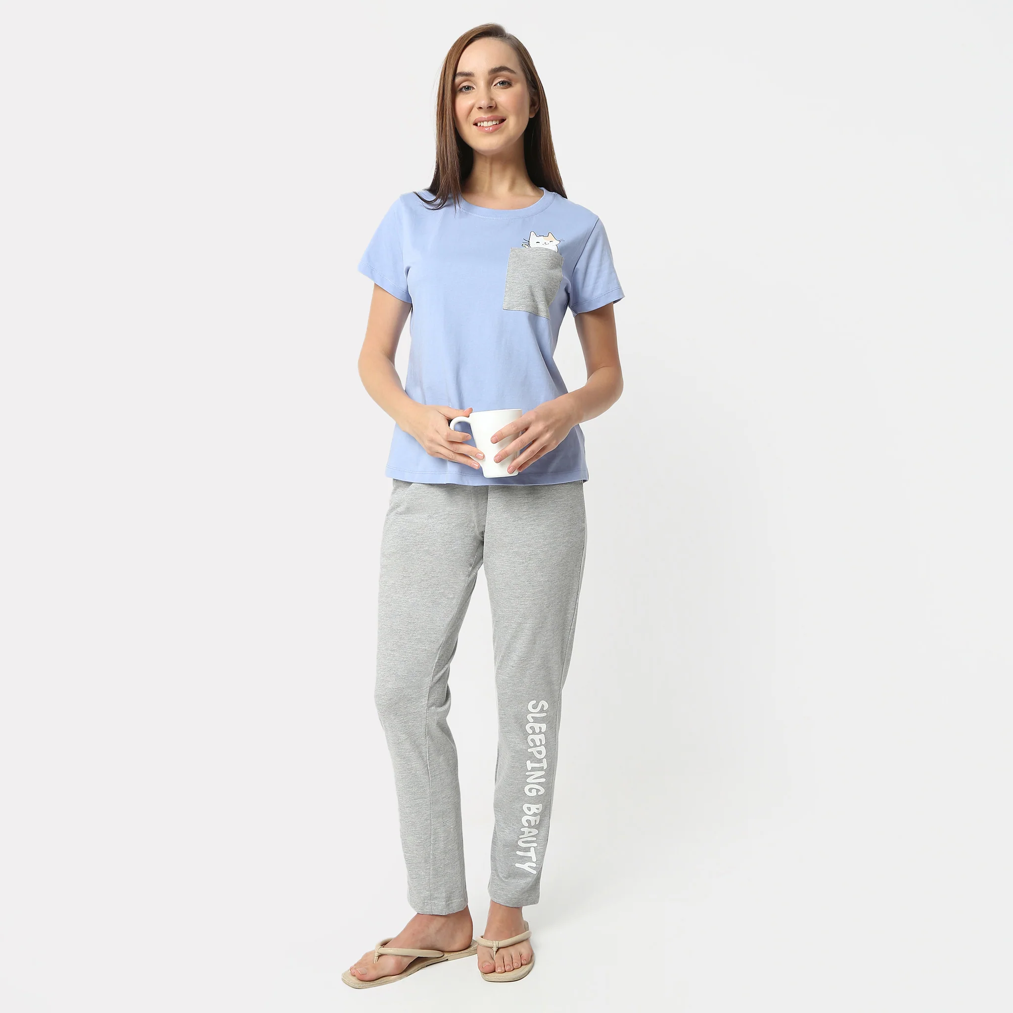 Printed Full Length Mid Rise Lounge Pyjamas